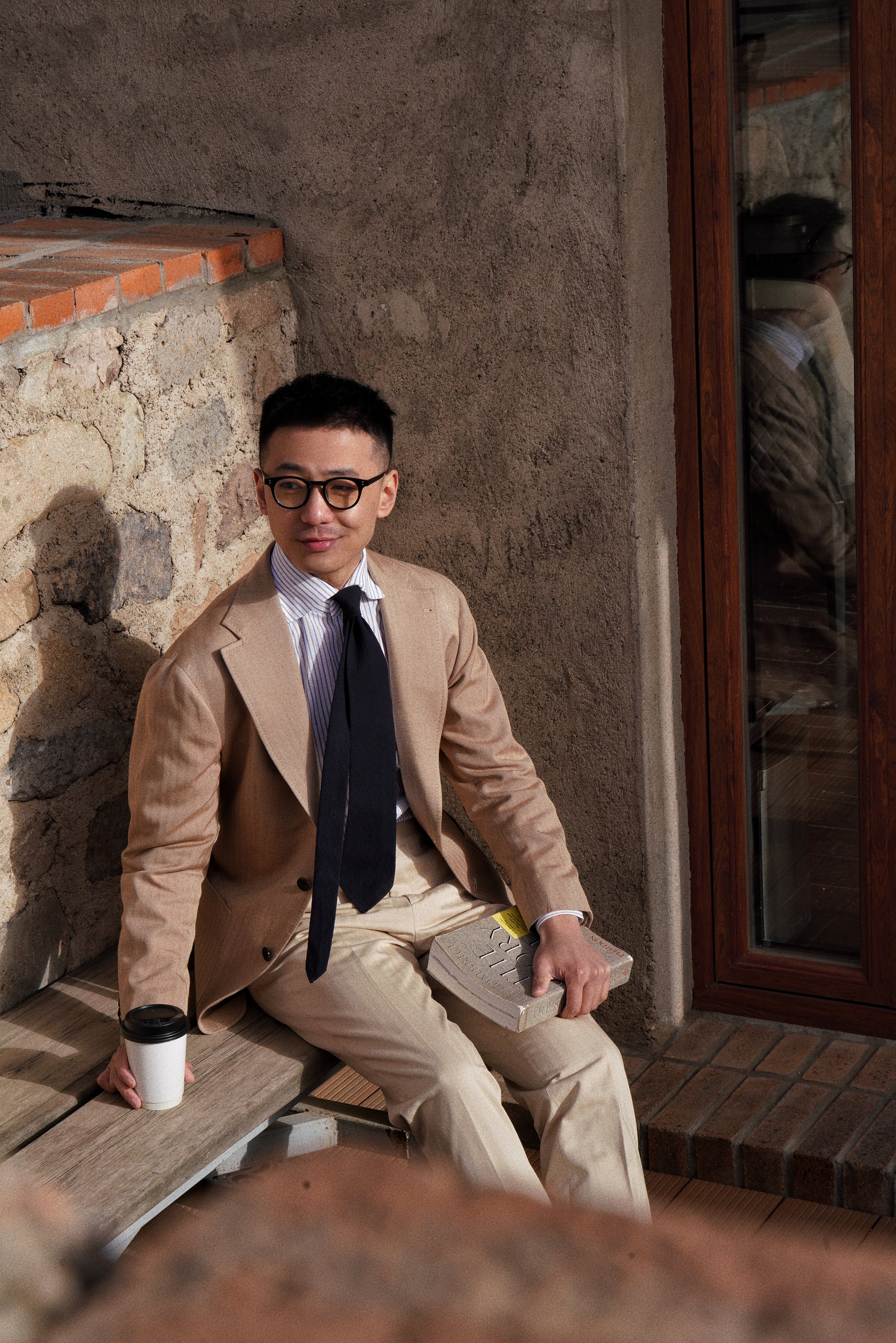 MTO Blue and Brown Stripe Cotton Shirt
