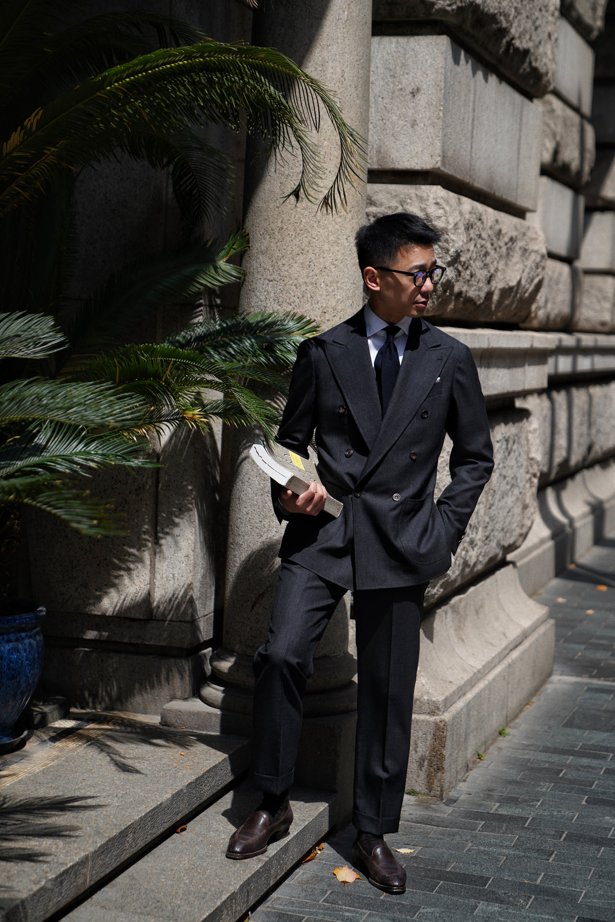 Charcoal Glen Check High Twist Suit #147