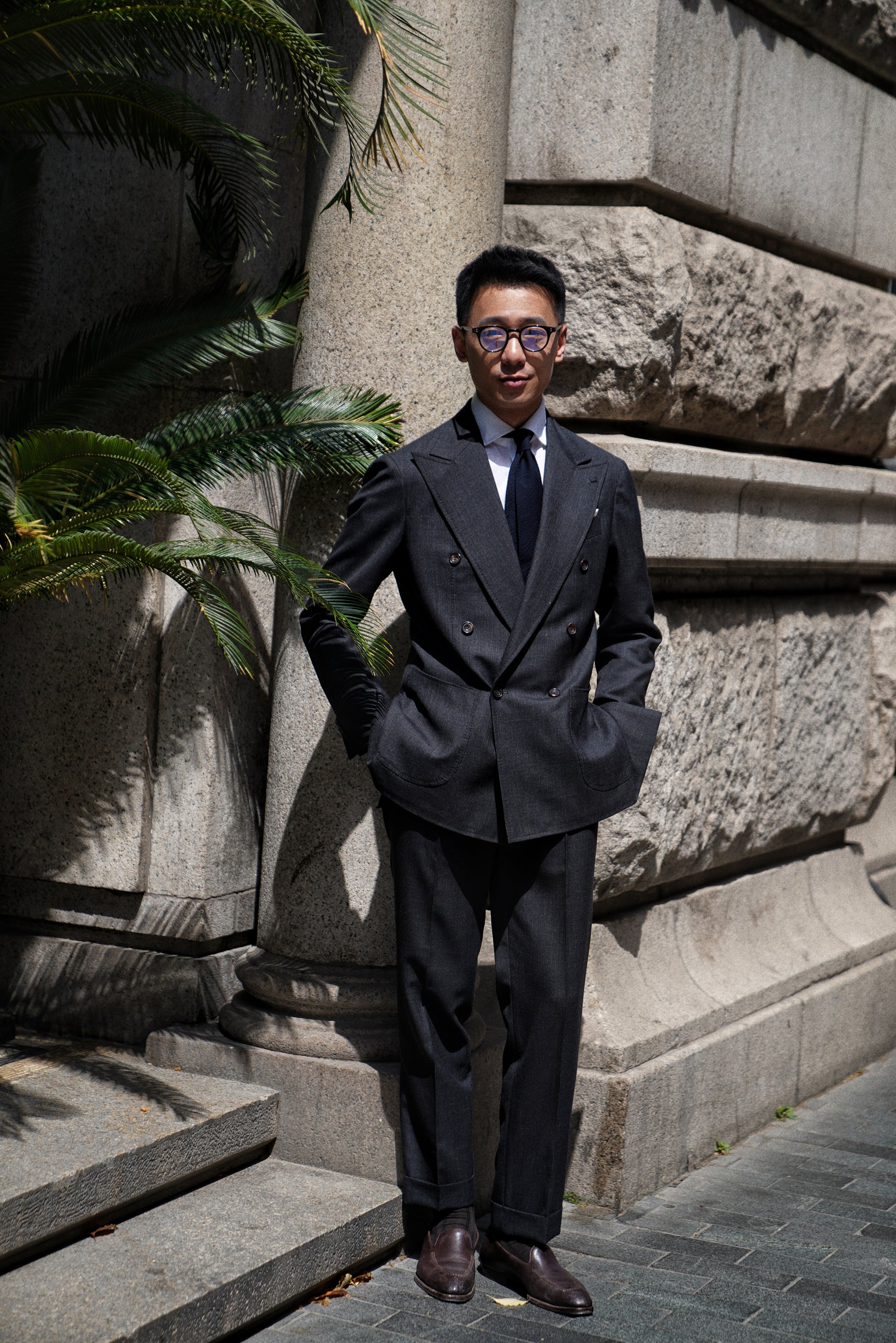 Charcoal Glen Check High Twist Suit #147