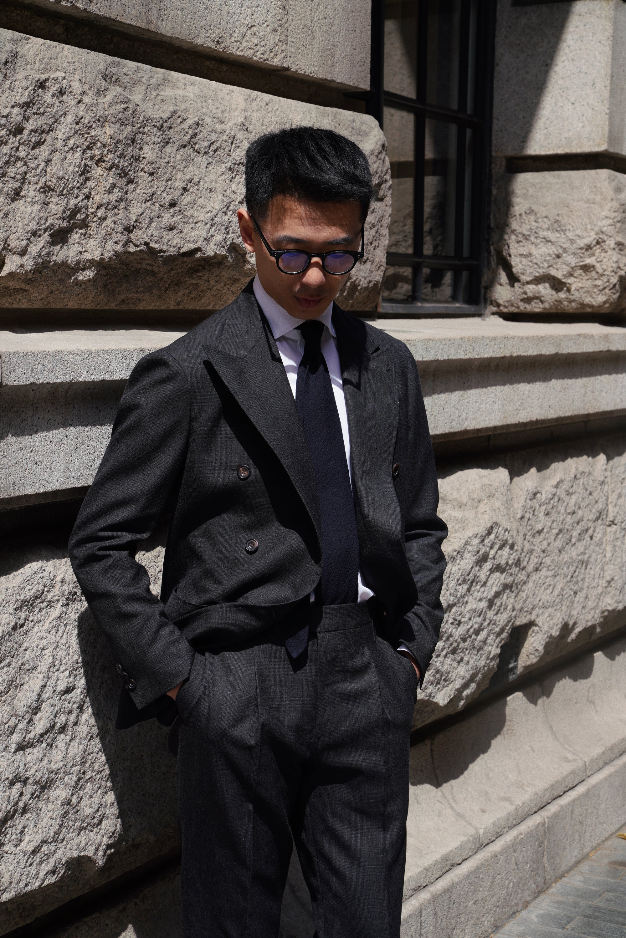 Charcoal Glen Check High Twist Suit #147