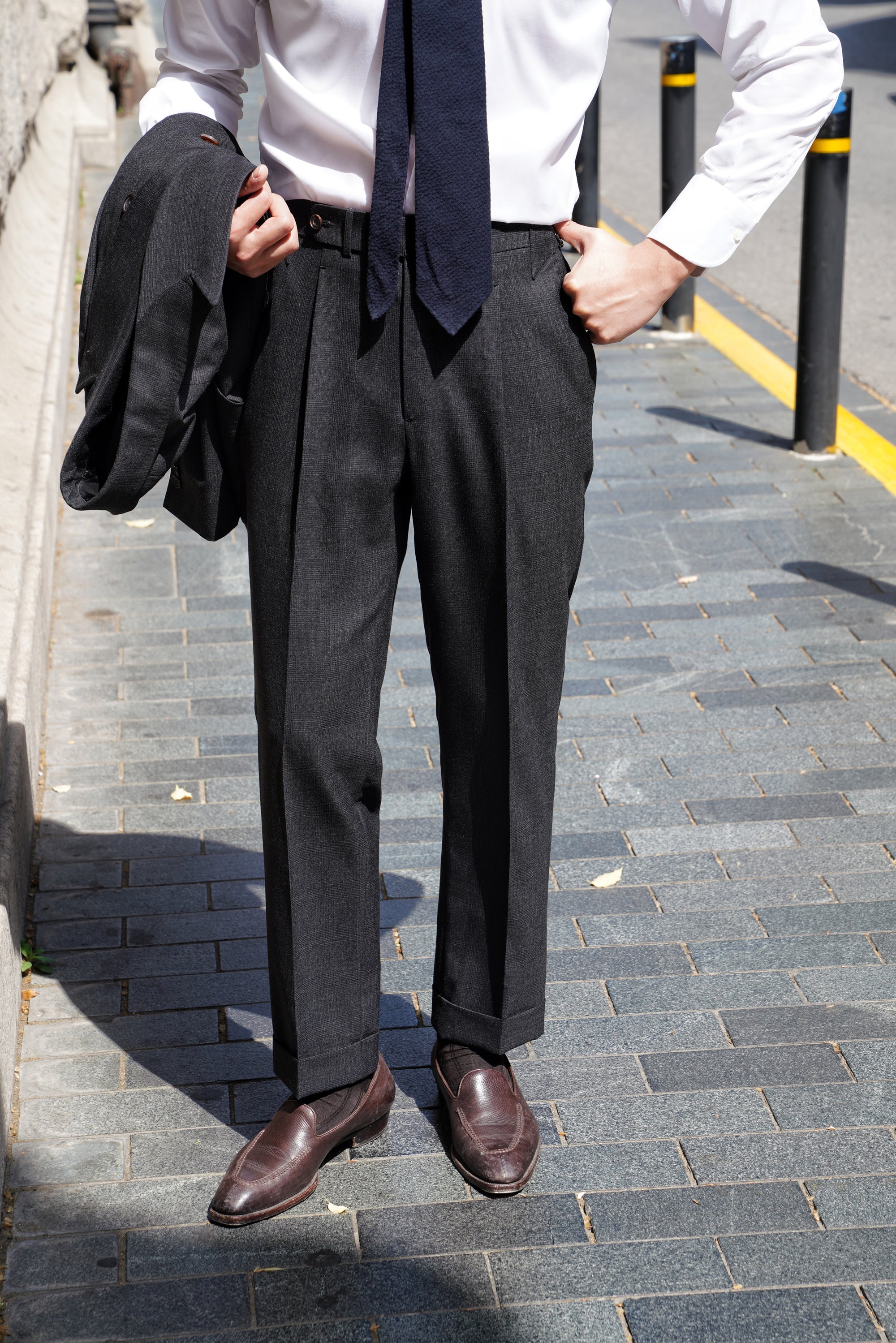 Charcoal Glen Check High Twist Suit #147