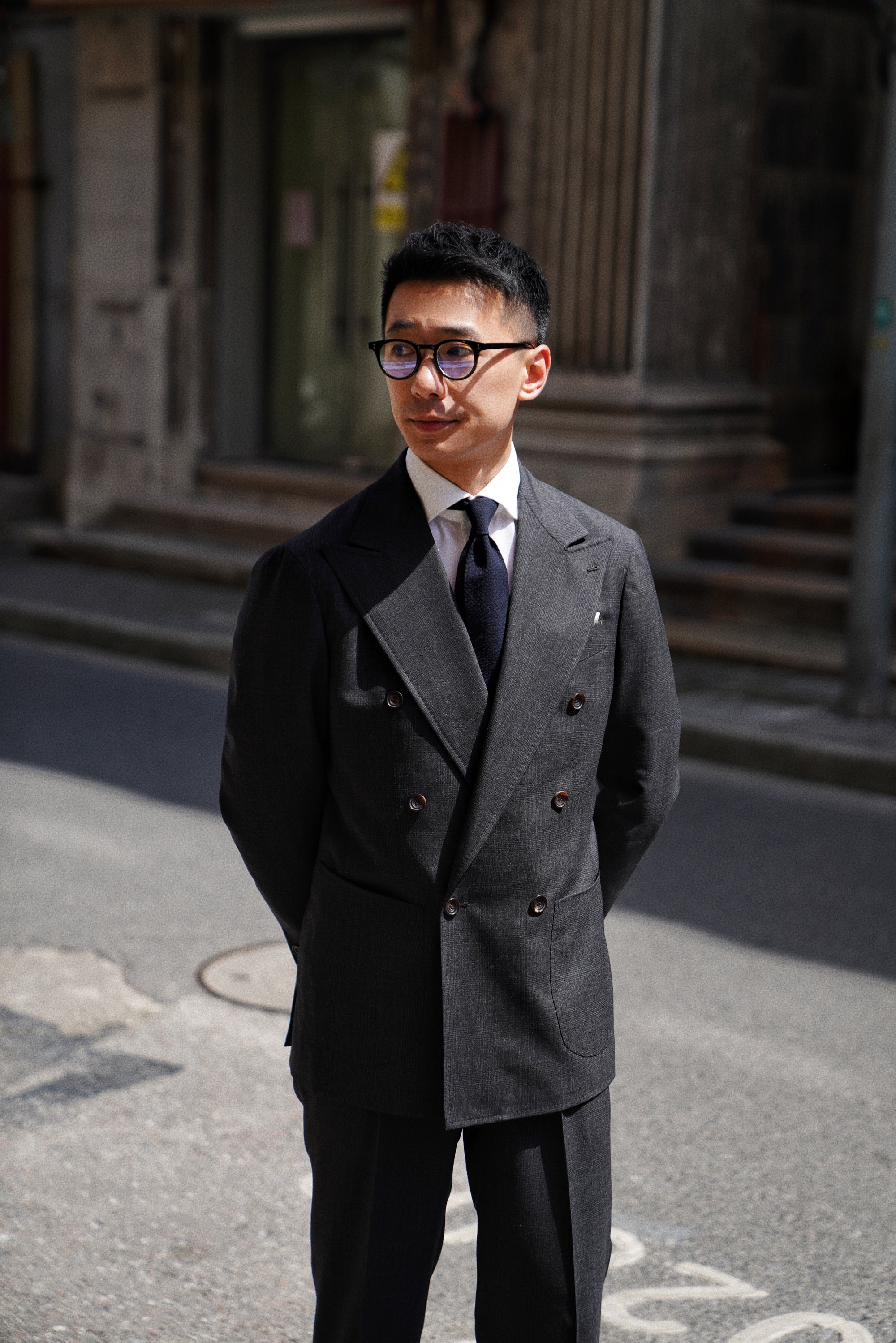Charcoal Glen Check High Twist Suit #147