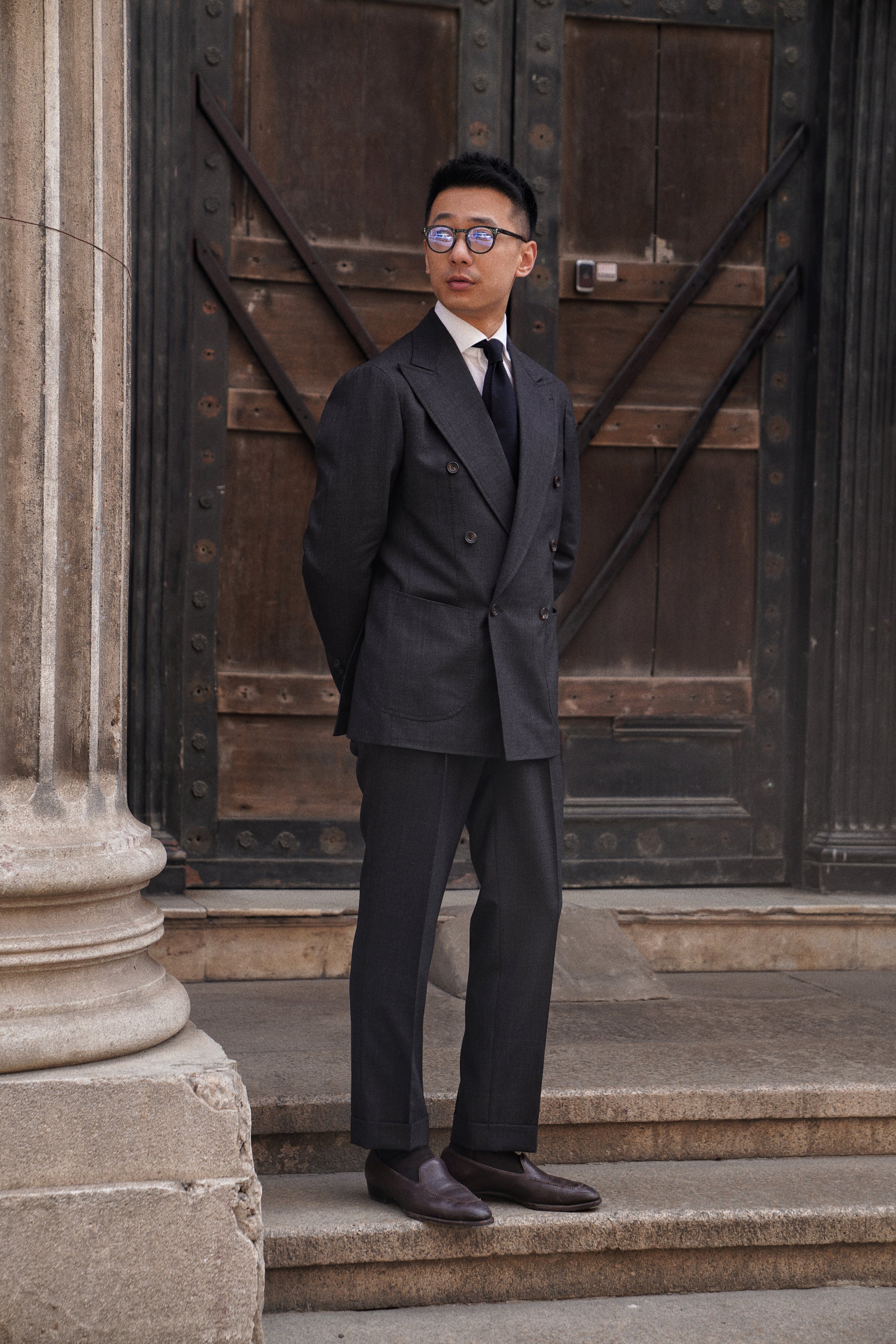 Charcoal Glen Check High Twist Suit #147