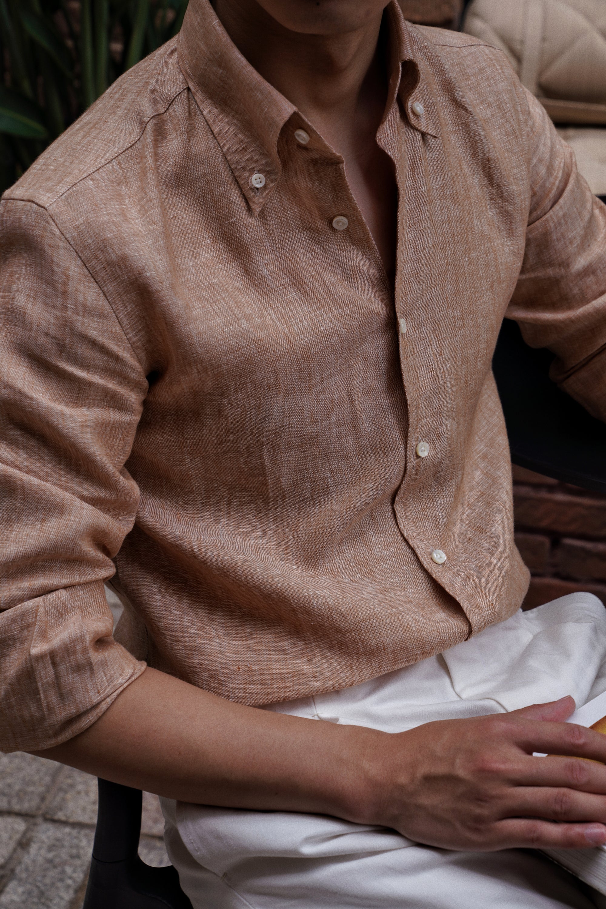 MTO Tangerine Linen Shirt