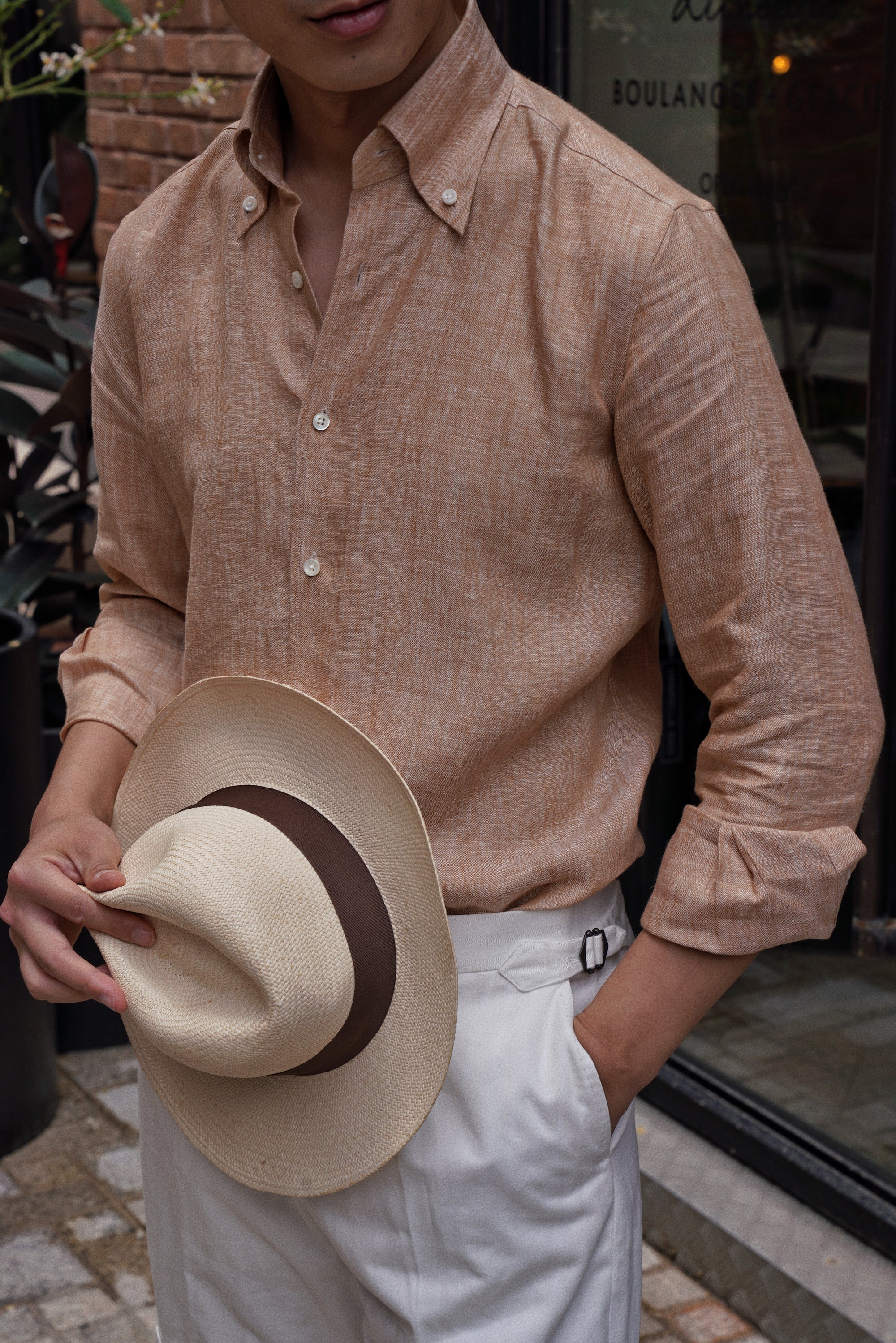 MTO Tangerine Linen Shirt