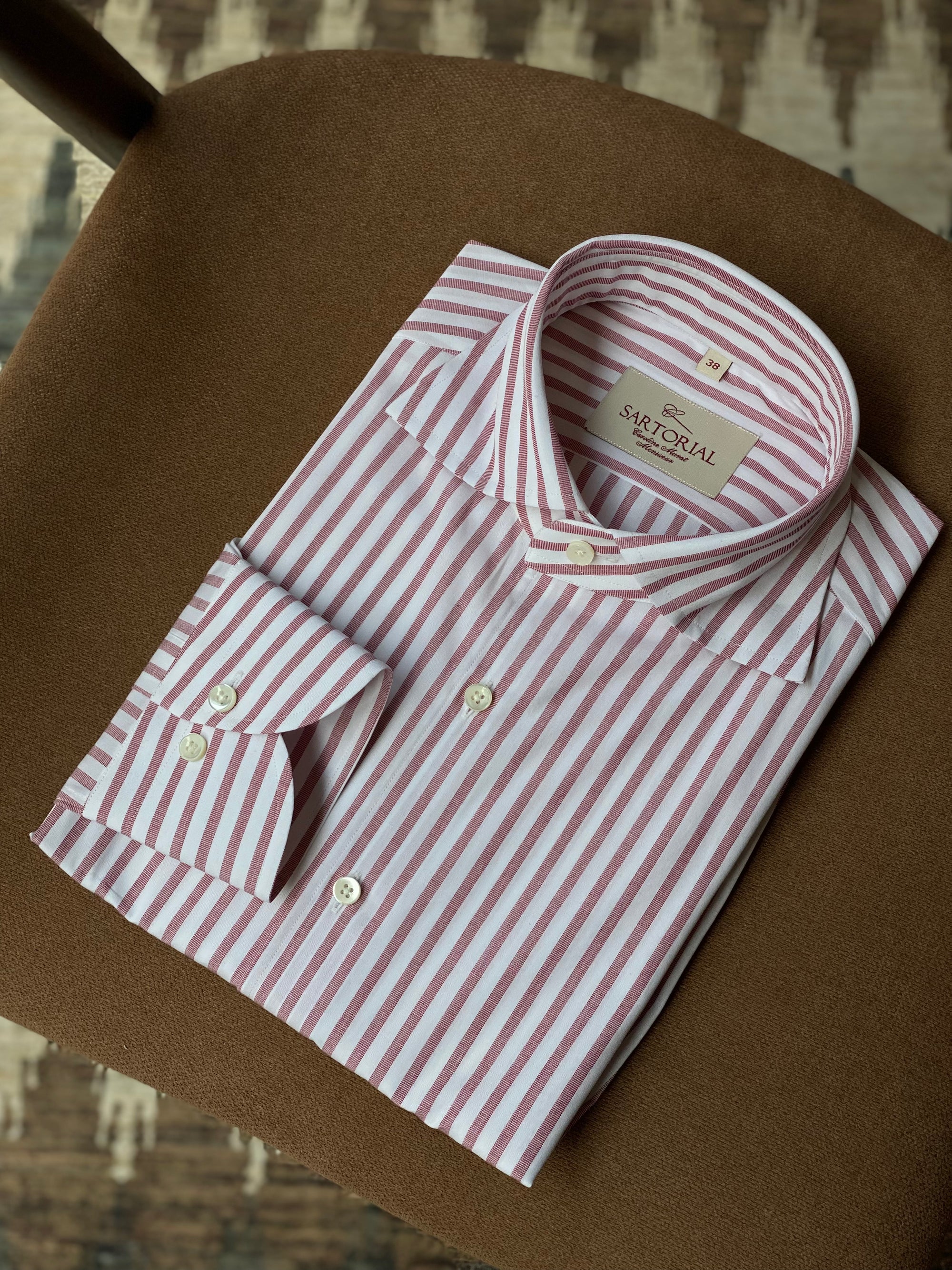 MTO Pink Stripe Cotton Shirt