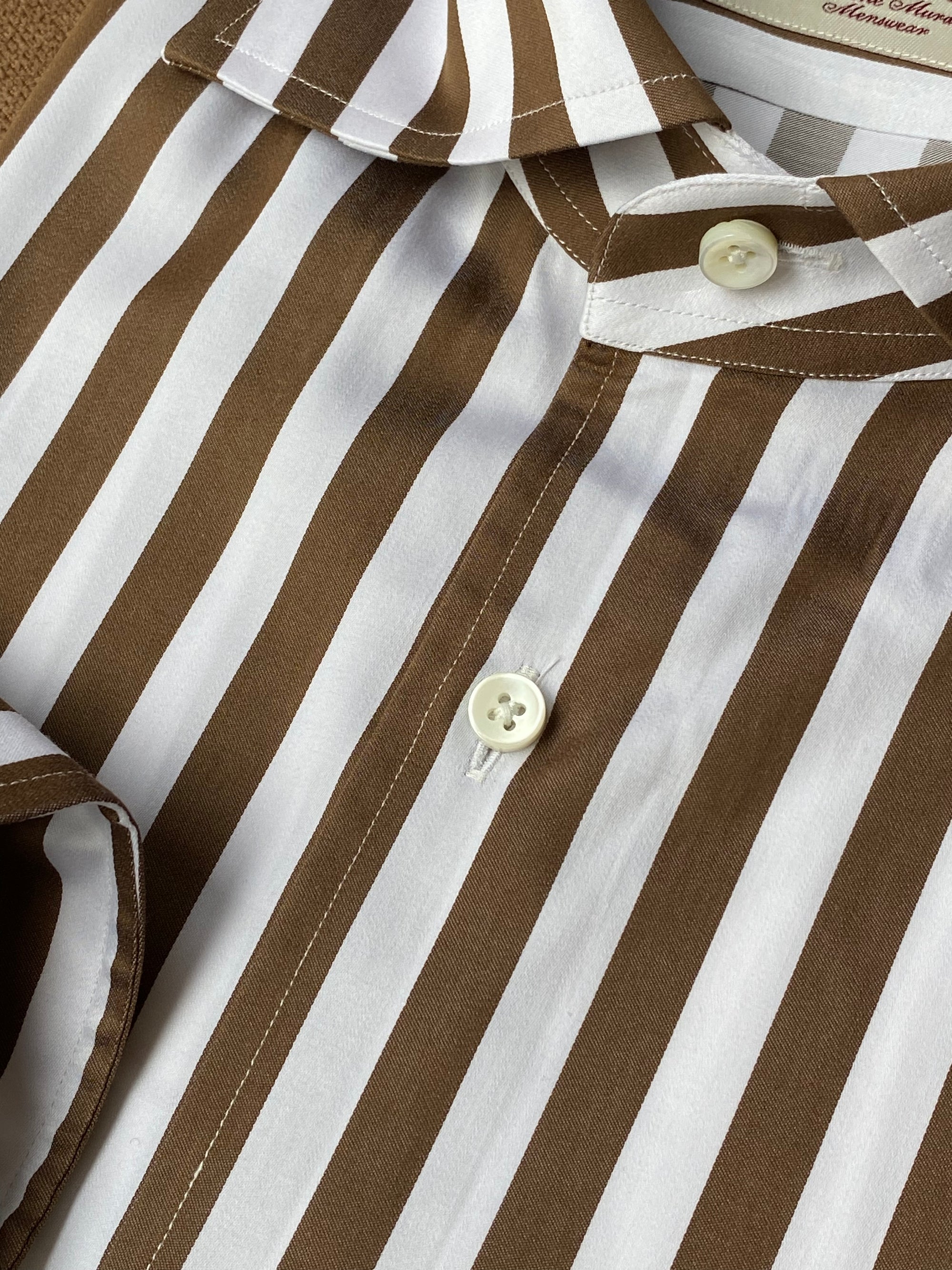 MTO Brown Stripe Cotton Shirt