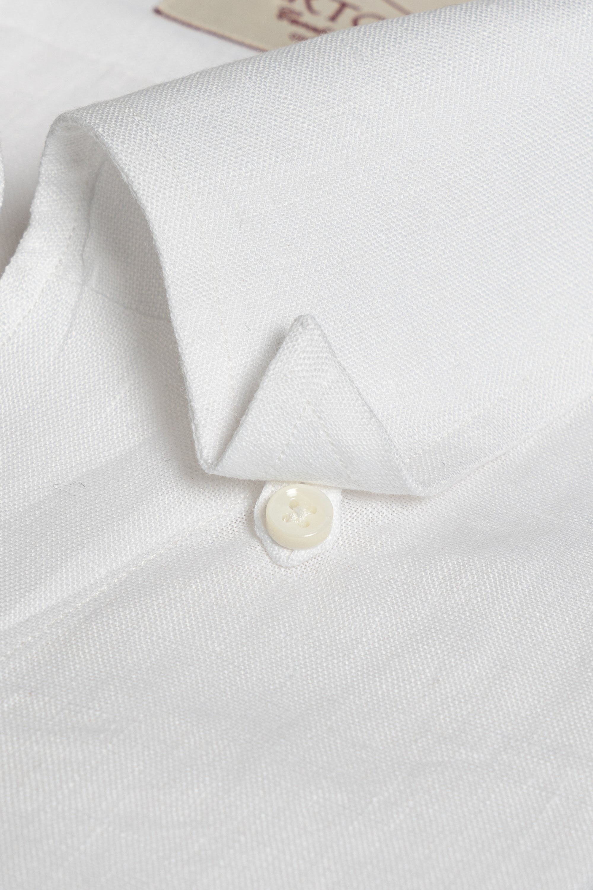 MTO Off White One Piece Collar Linen Shirt