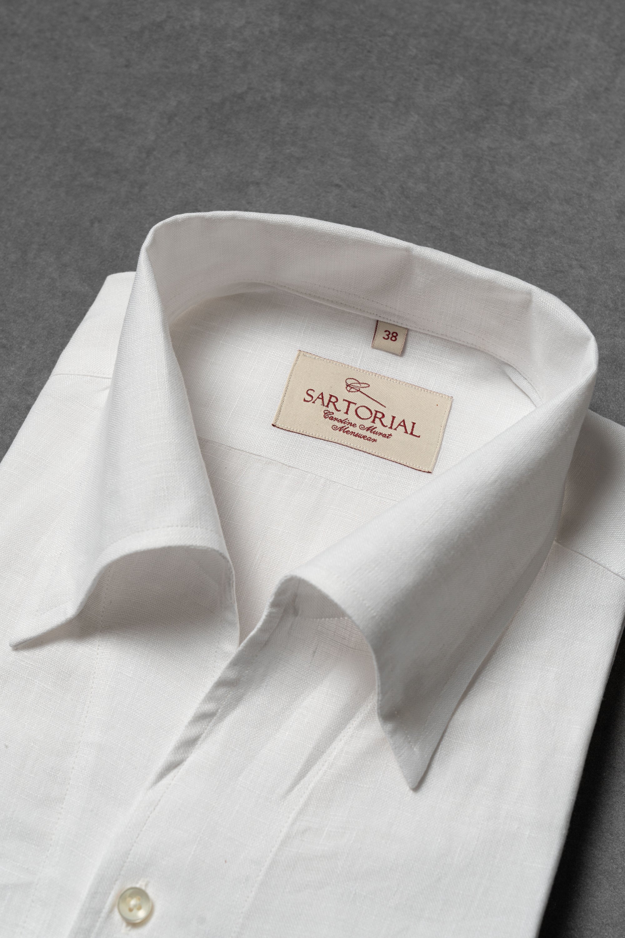 MTO Off White One Piece Collar Linen Shirt