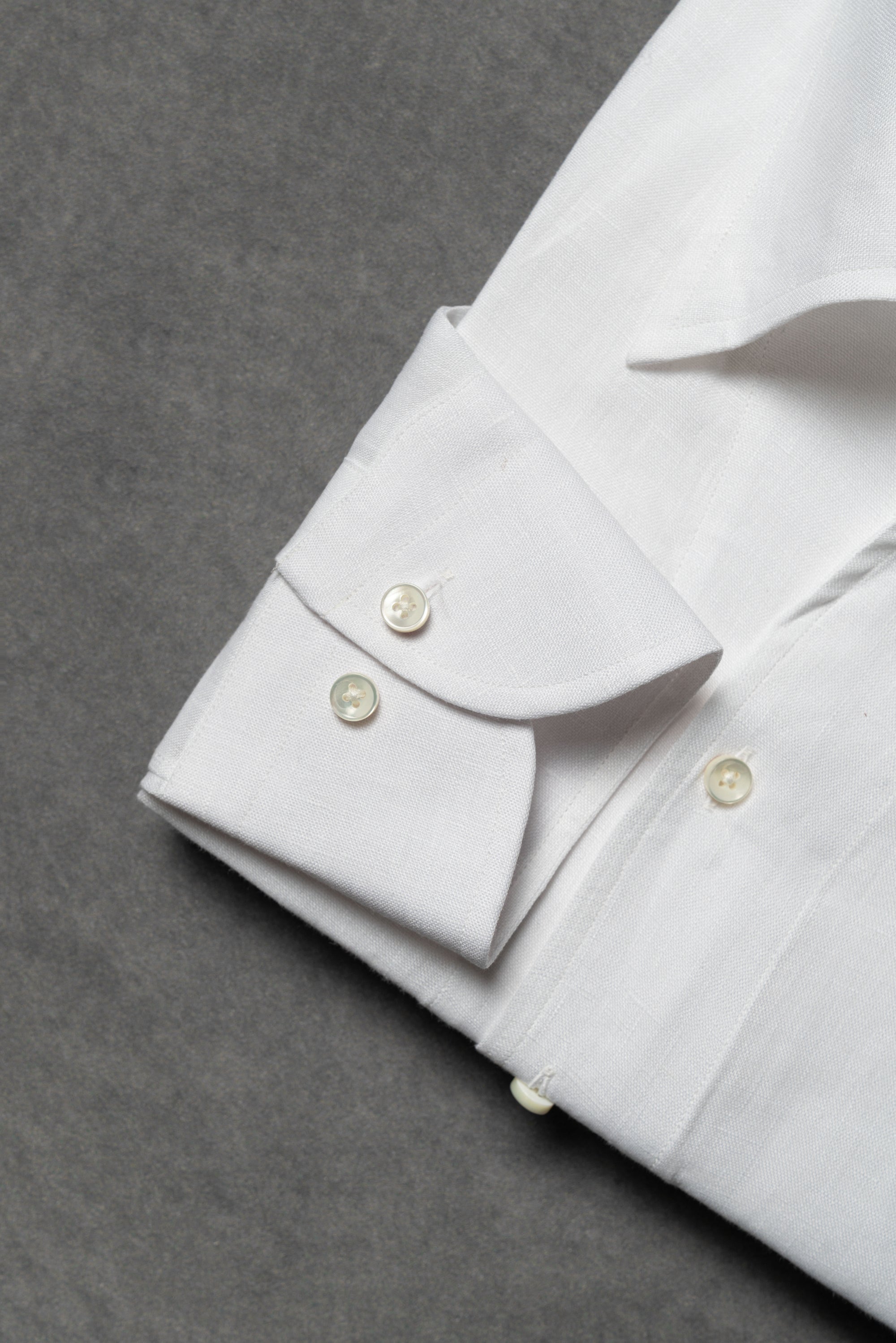 MTO Off White One Piece Collar Linen Shirt