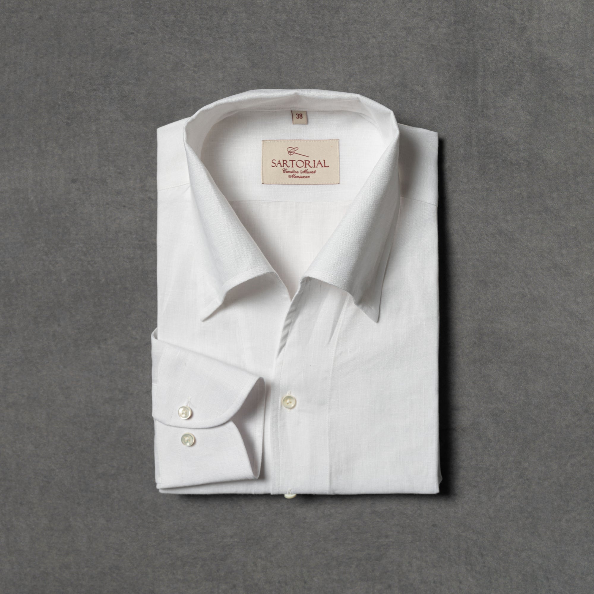 MTO Off White One Piece Collar Linen Shirt