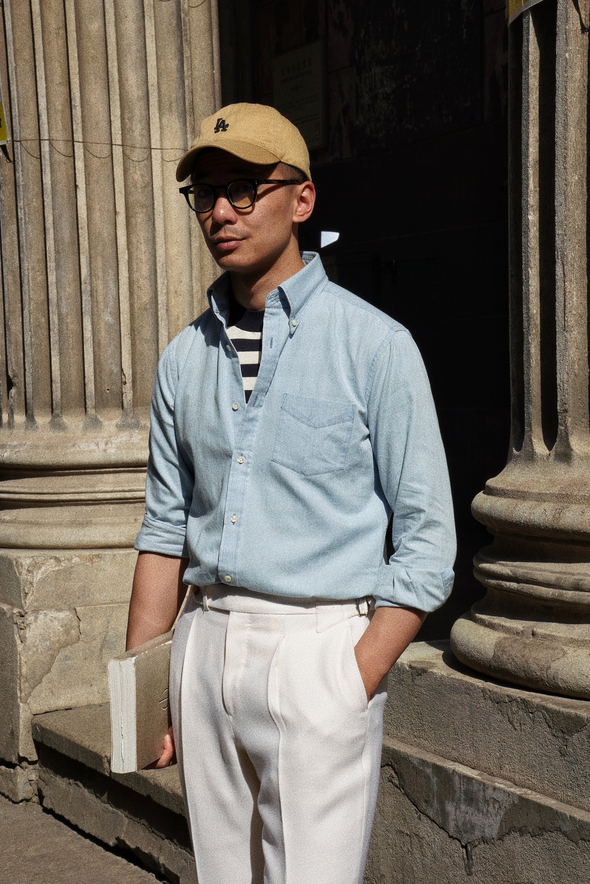 MTO Washed Denim Button Down Shirt