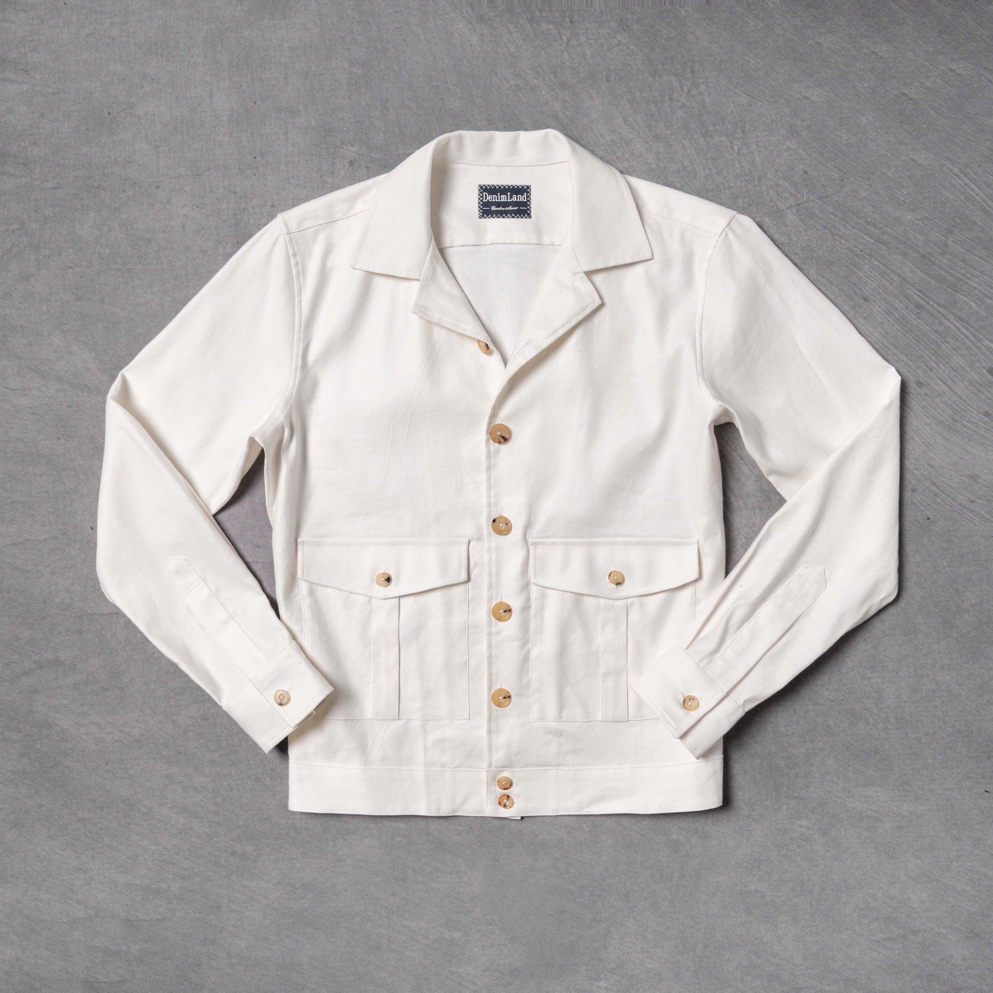 Beige Cotton Linen Blouson Jacket