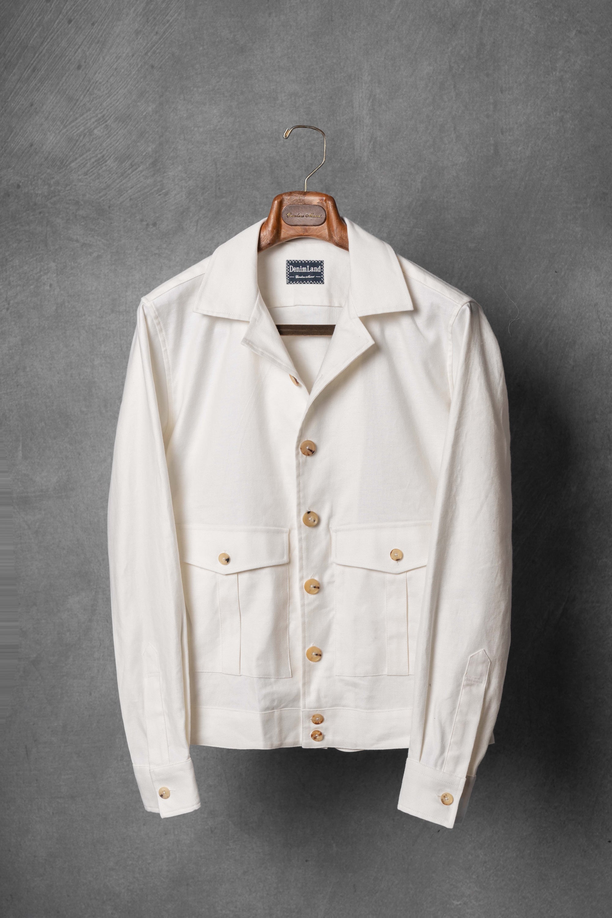 Beige Cotton Linen Blouson Jacket