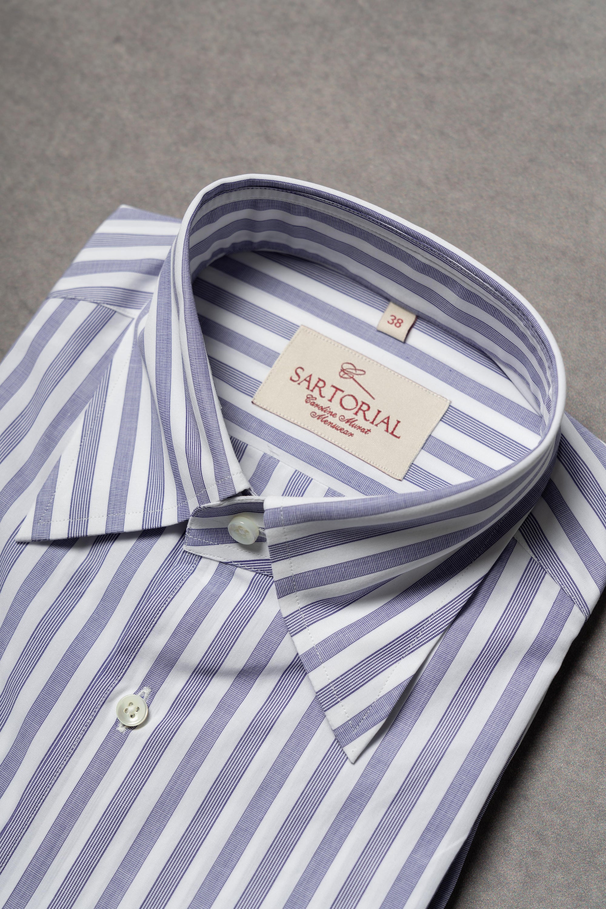 MTO Navy Stripe Cotton Shirt