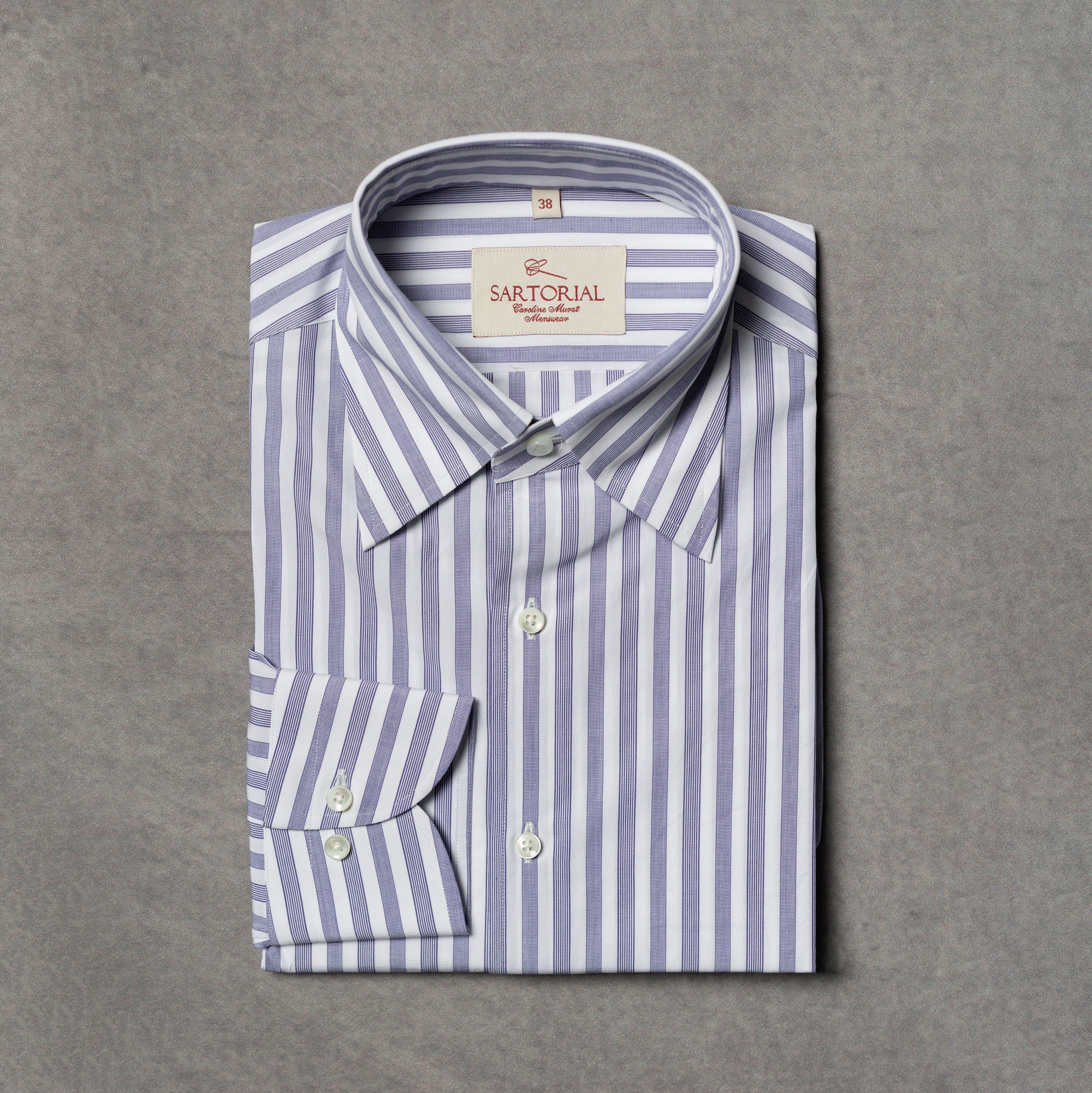 MTO Navy Stripe Cotton Shirt