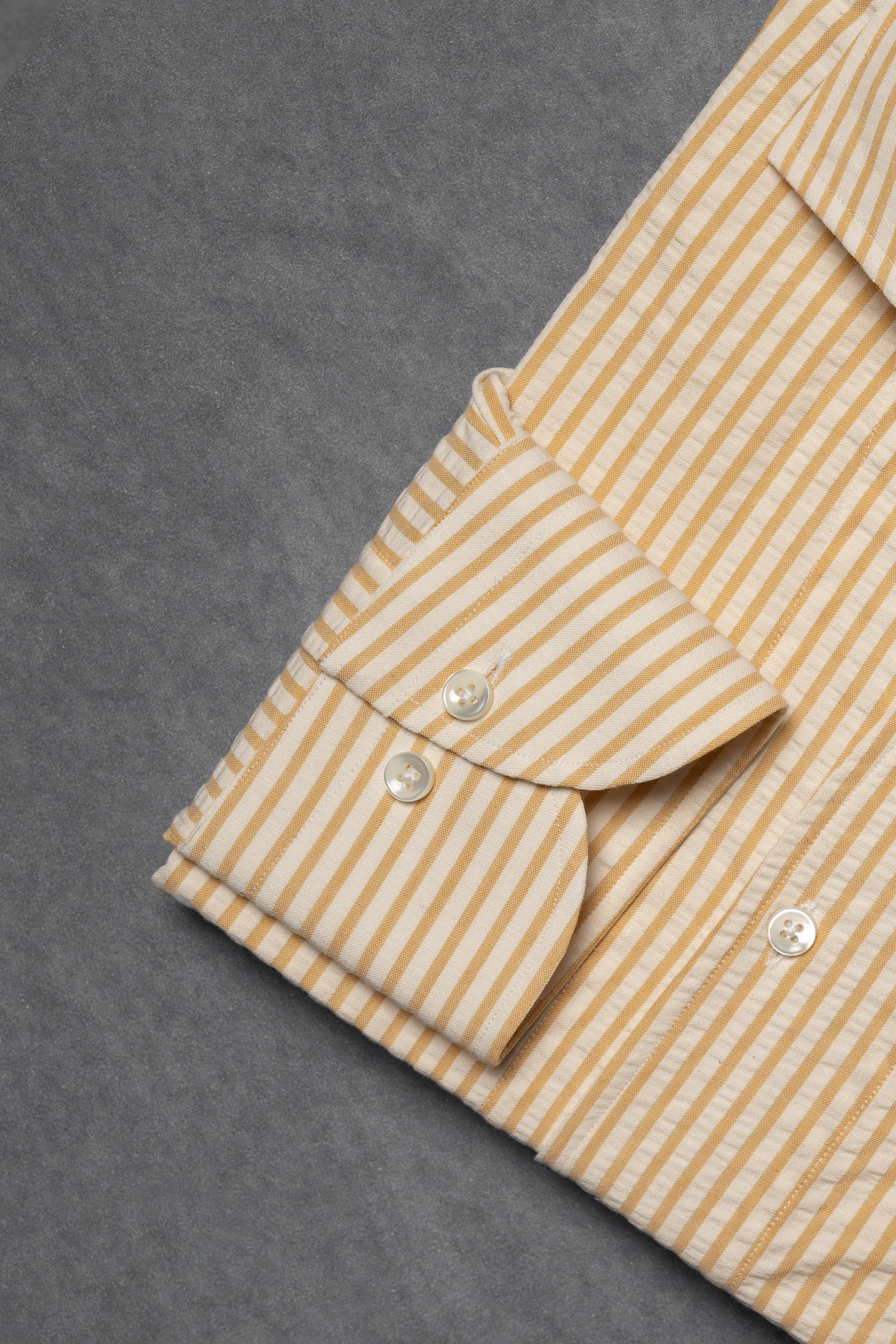 MTO Lemon Stripe Seersucker Shirt