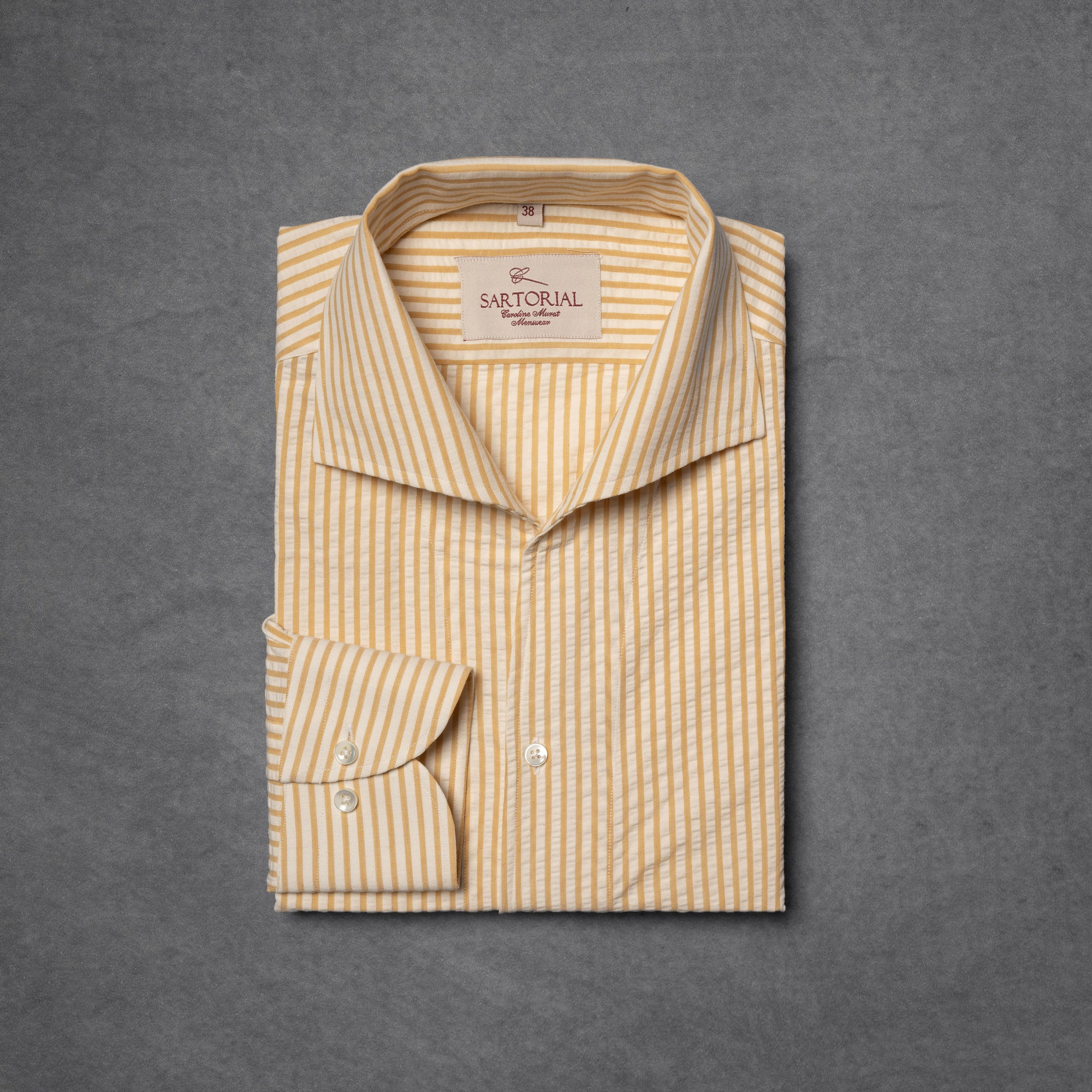 MTO Lemon Stripe Seersucker Shirt