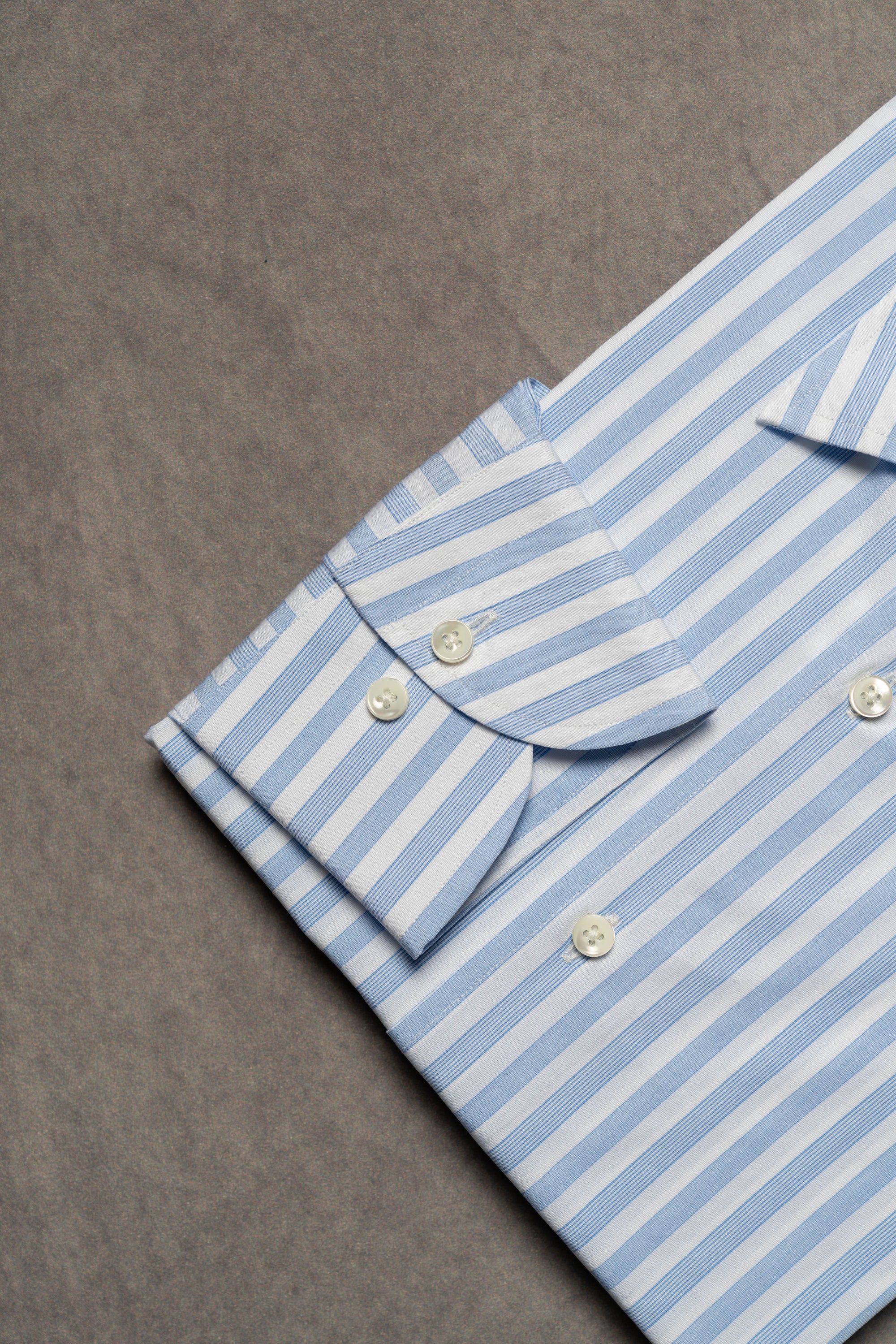 MTO Pale Blue Stripe Cotton Shirt