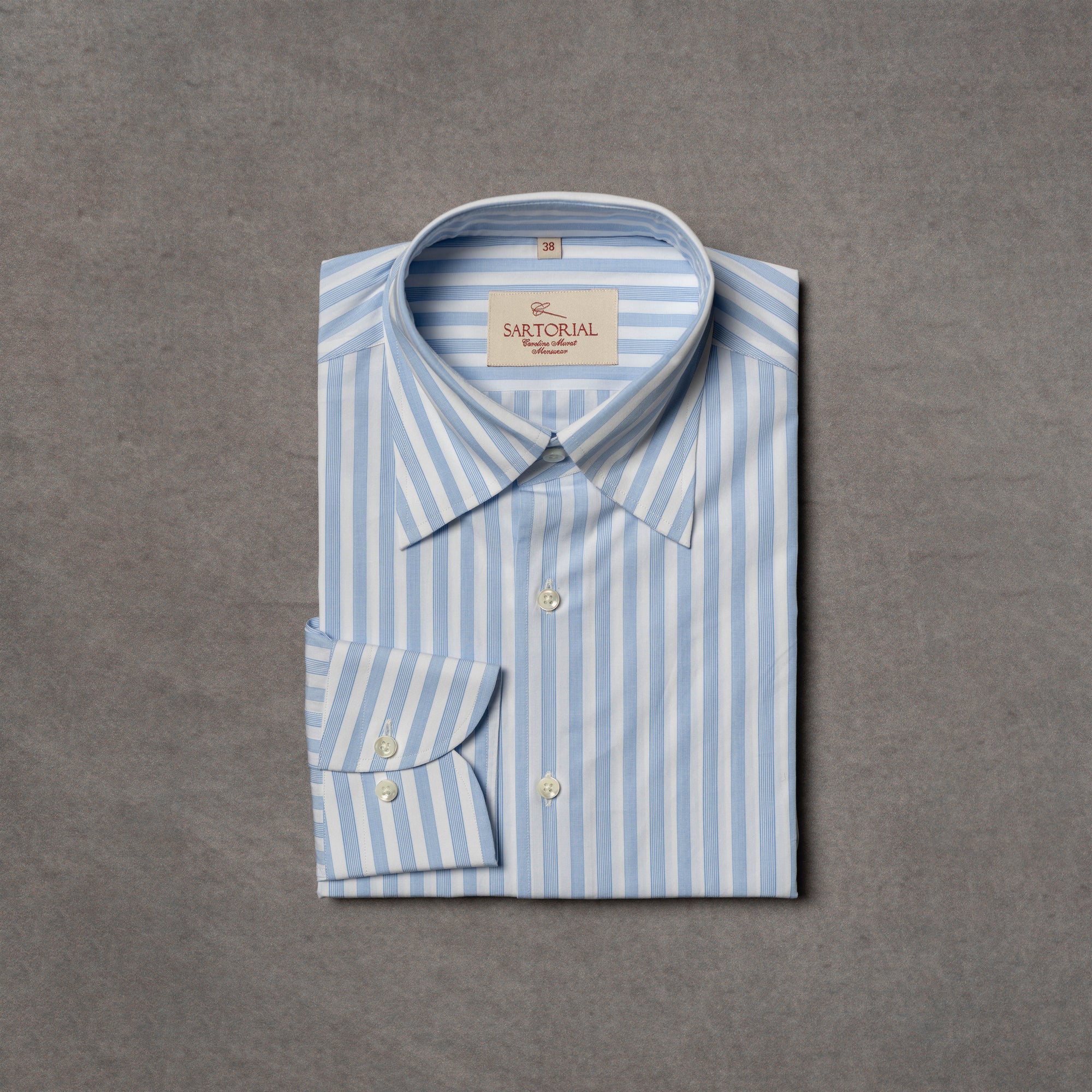 MTO Pale Blue Stripe Cotton Shirt