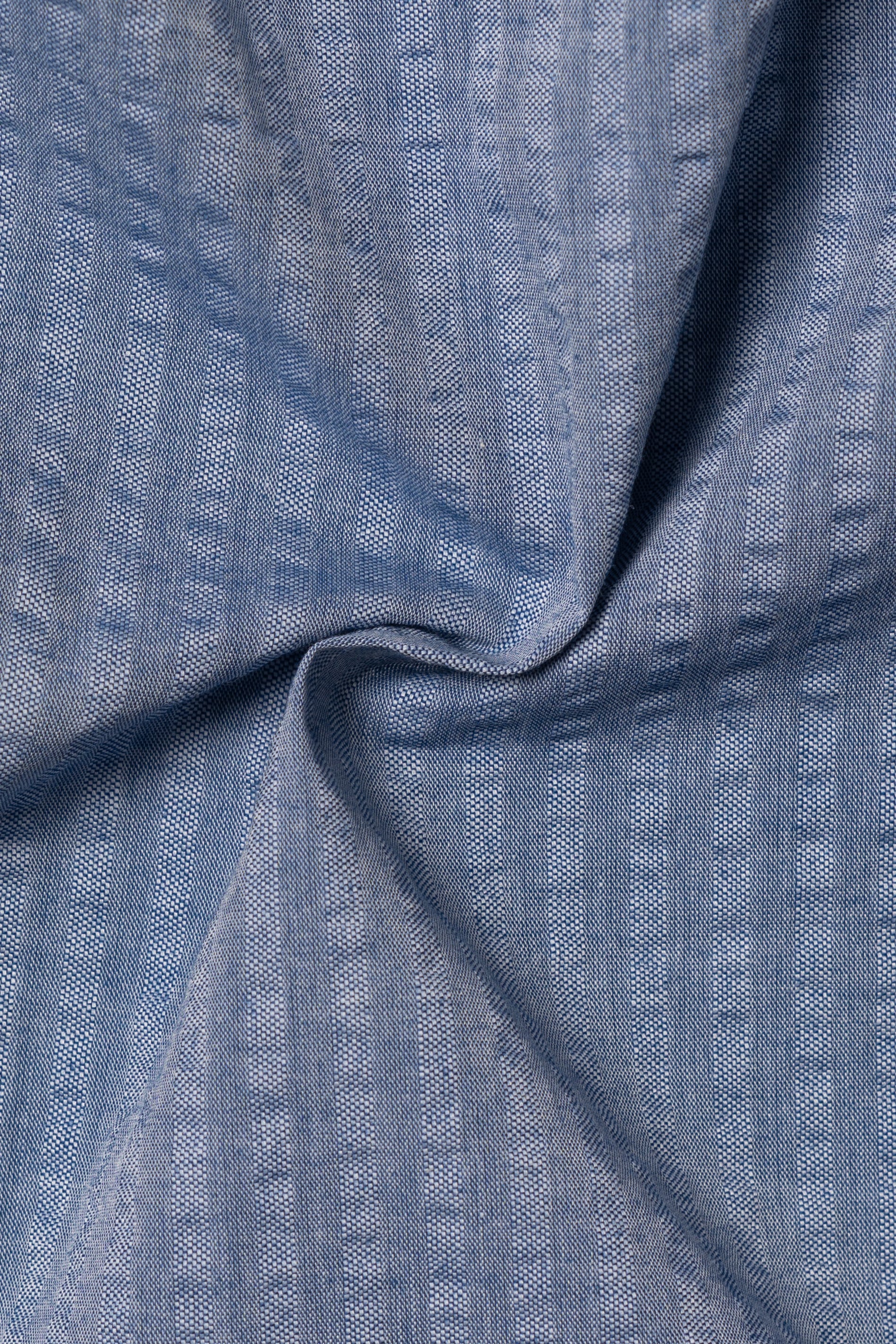 MTO Foggy Blue Seersucker Shirt