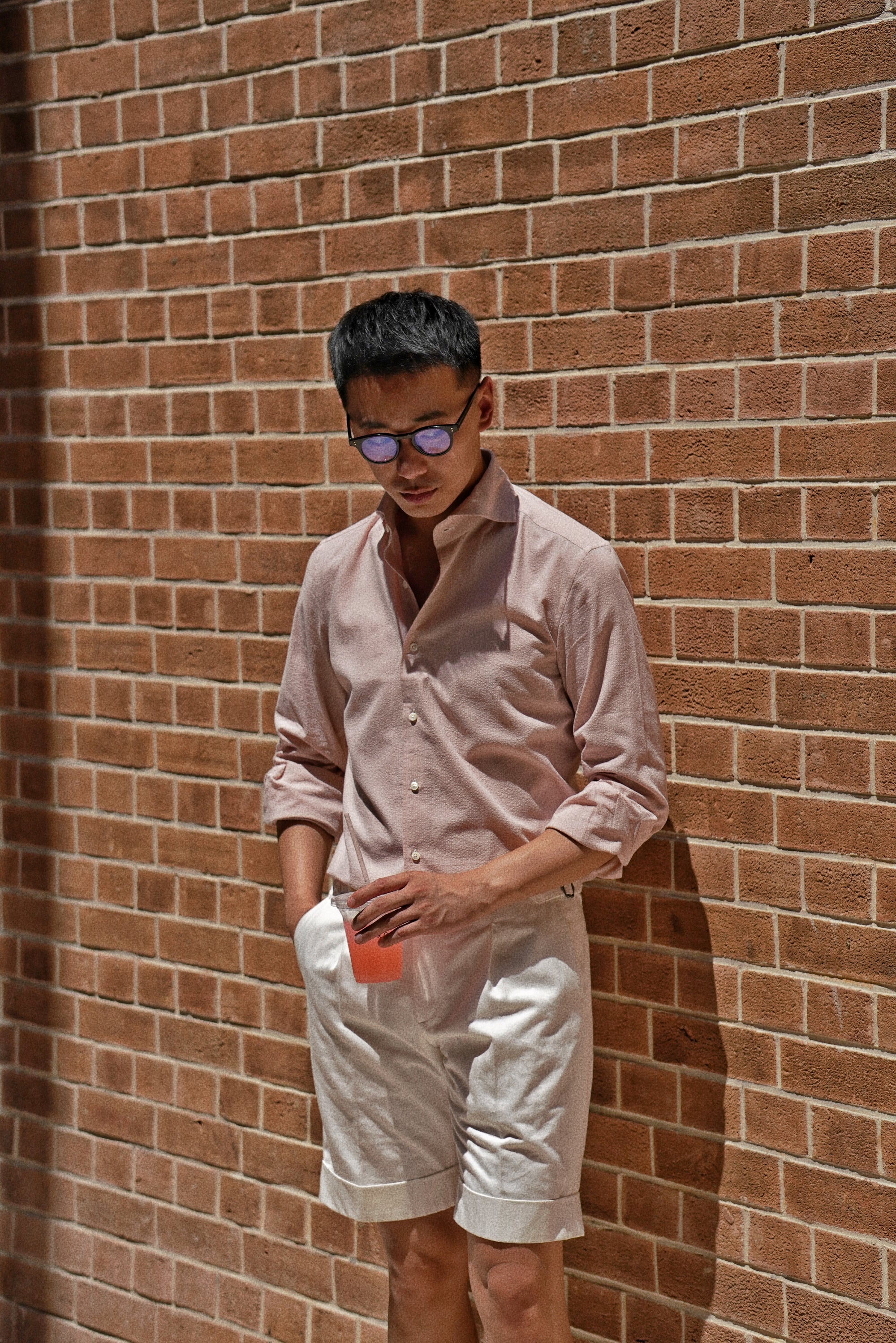 MTO Dust Pink Seersucker Shirt
