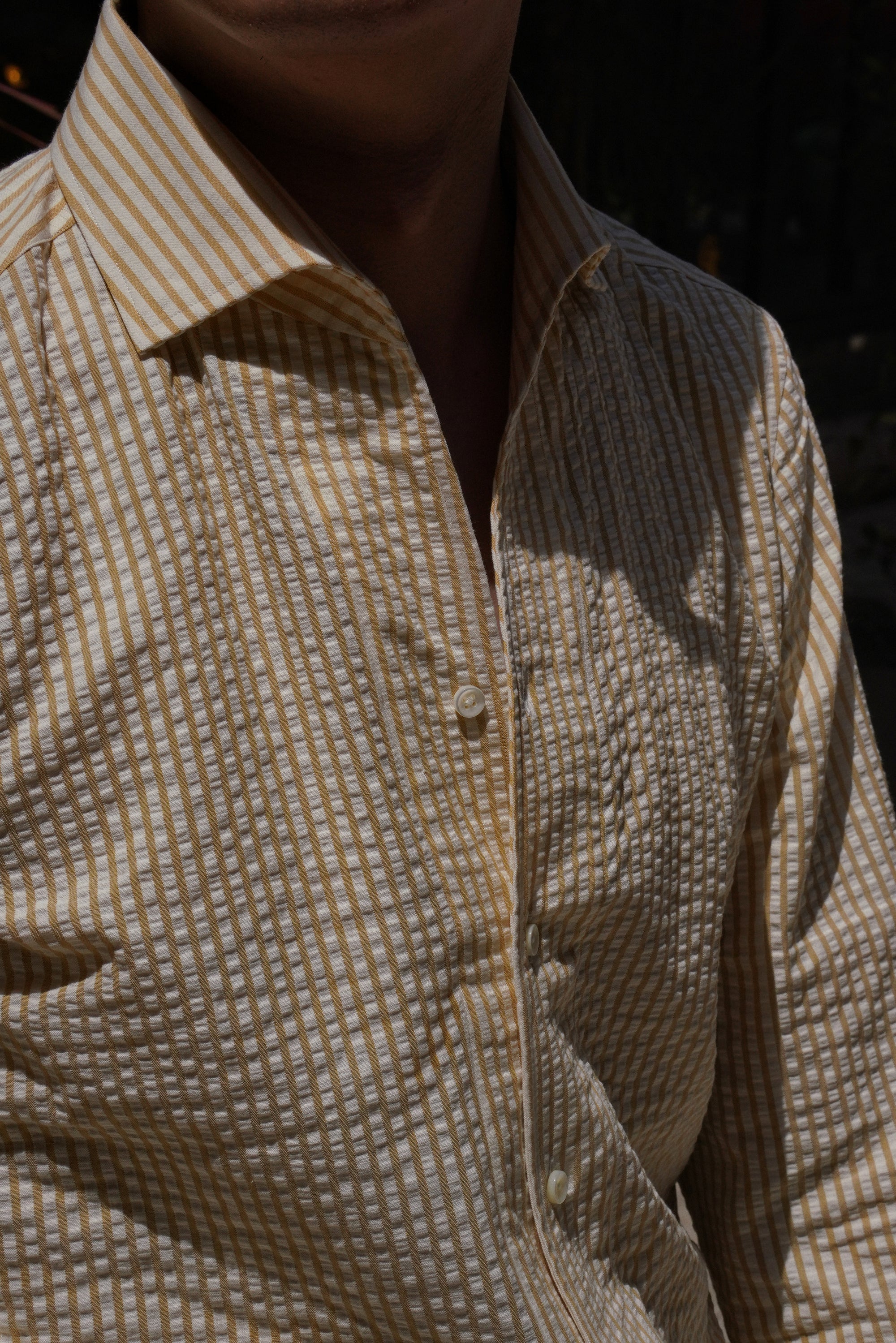 MTO Lemon Stripe Seersucker Shirt