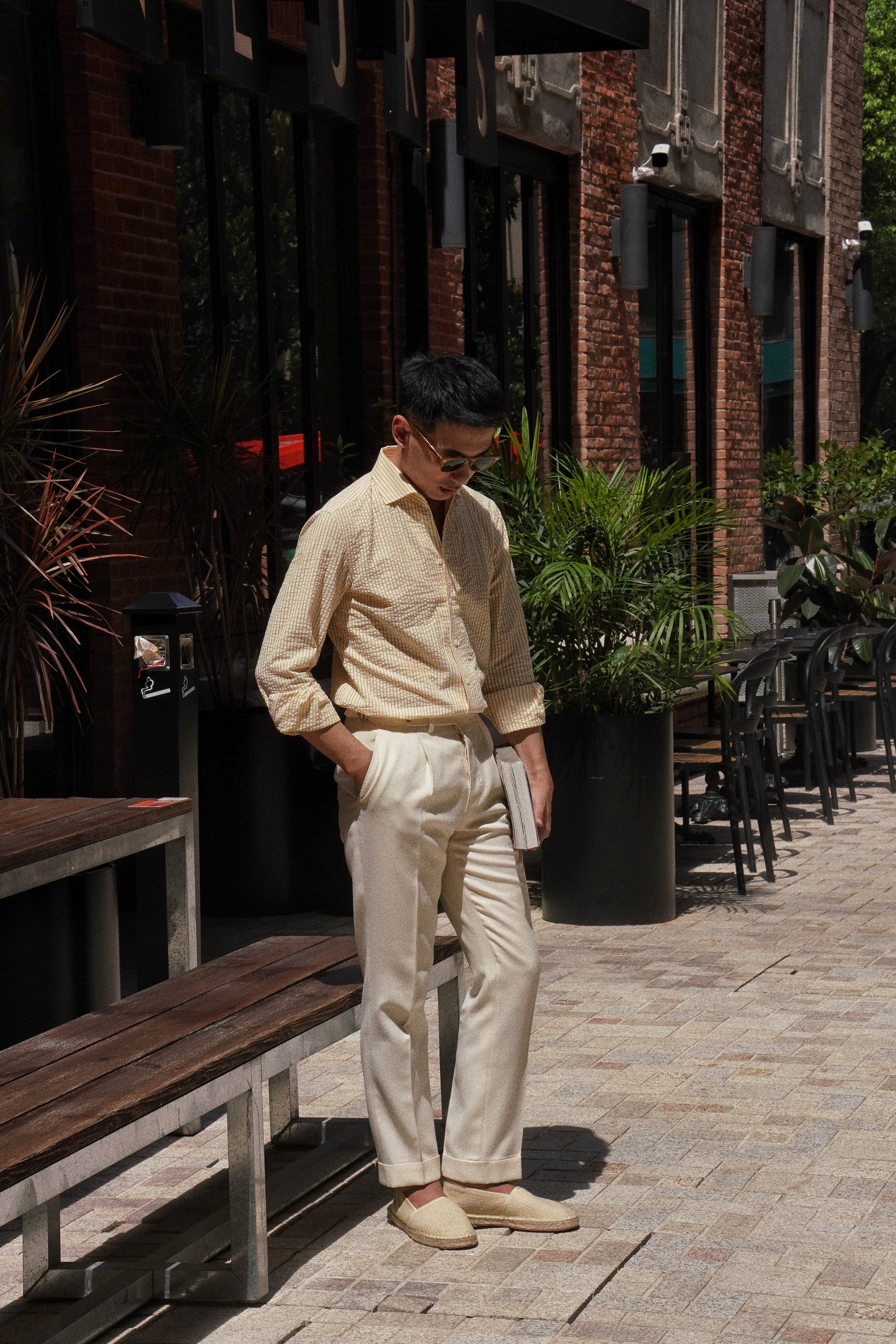MTO Lemon Stripe Seersucker Shirt
