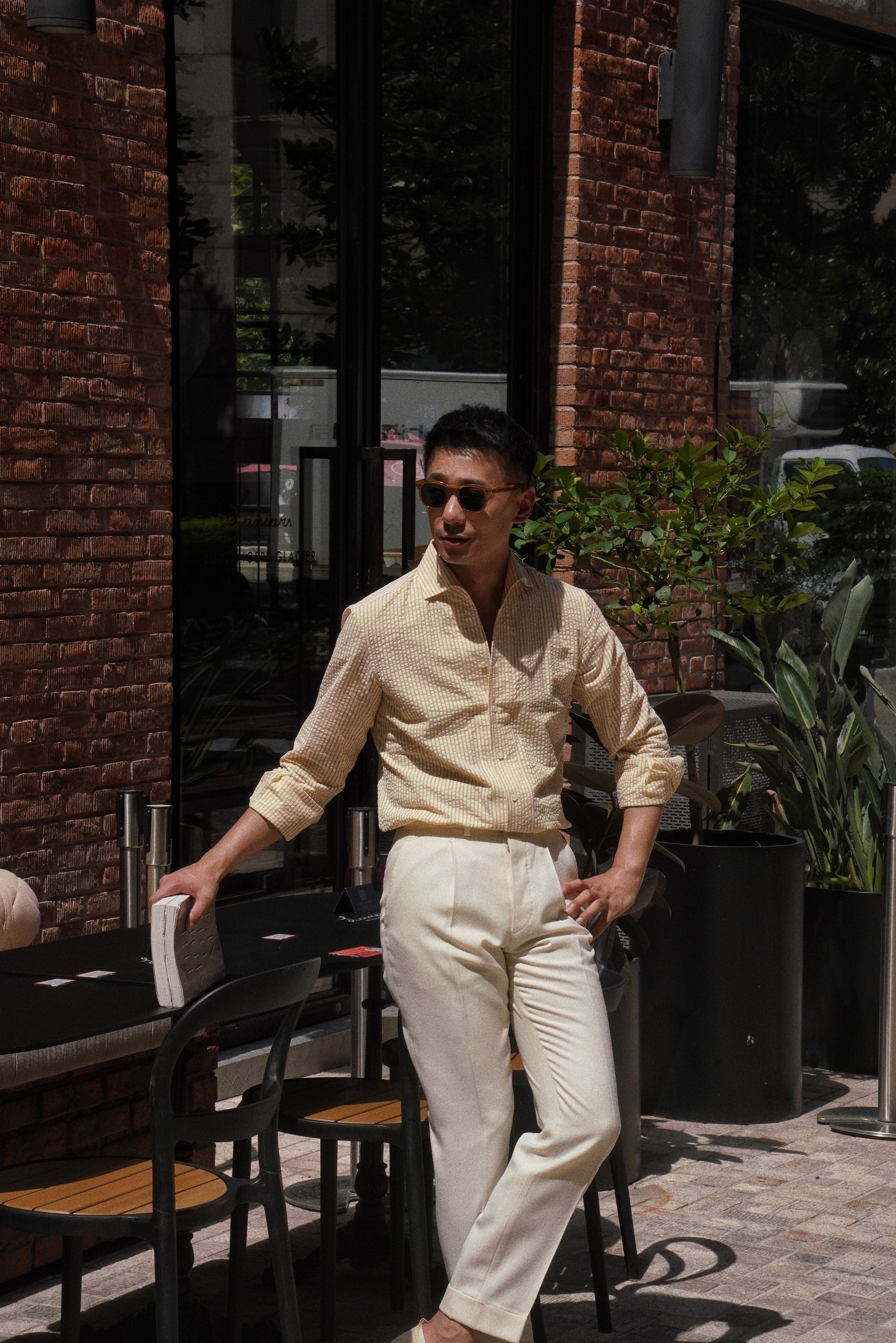 MTO Lemon Stripe Seersucker Shirt