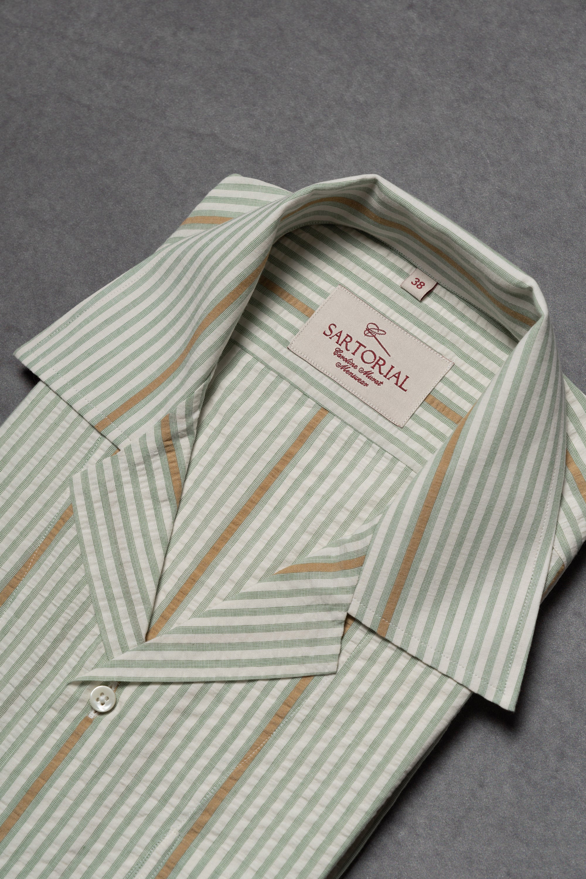 MTO Stripe Seersucker Cuban Shirt