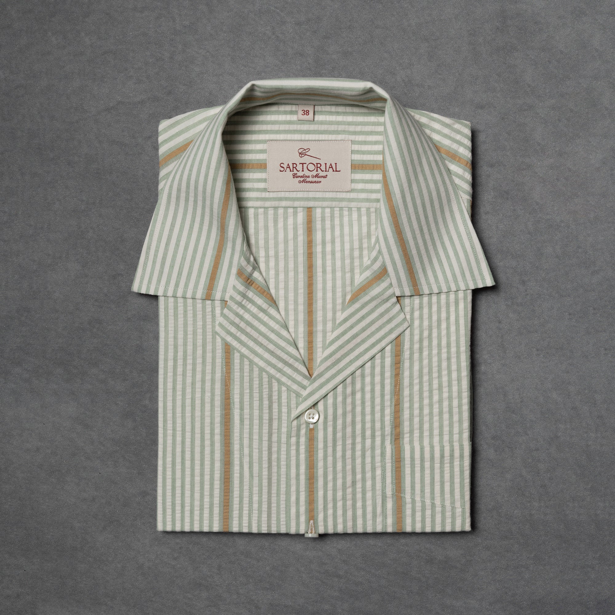 MTO Stripe Seersucker Cuban Shirt