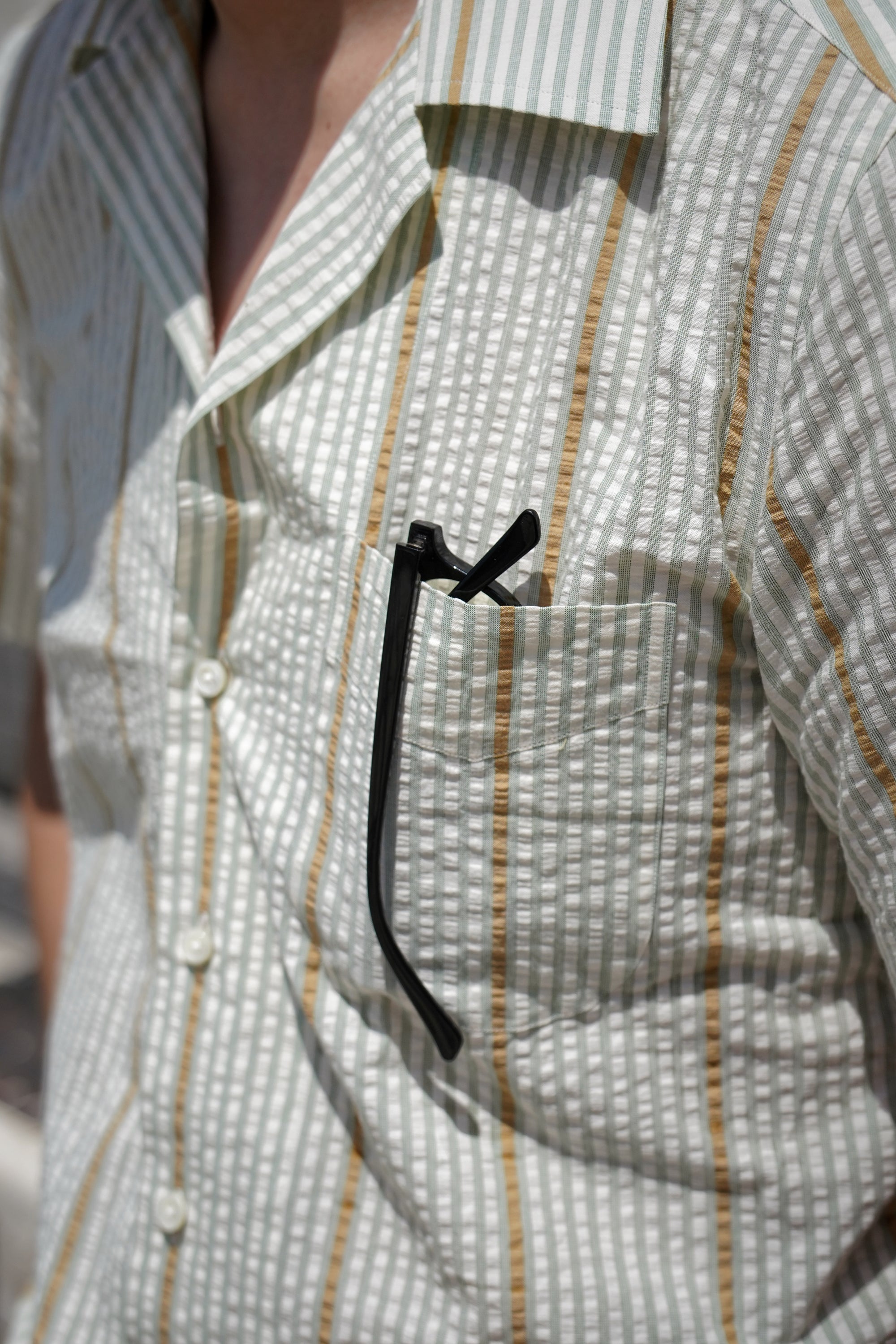 MTO Stripe Seersucker Cuban Shirt