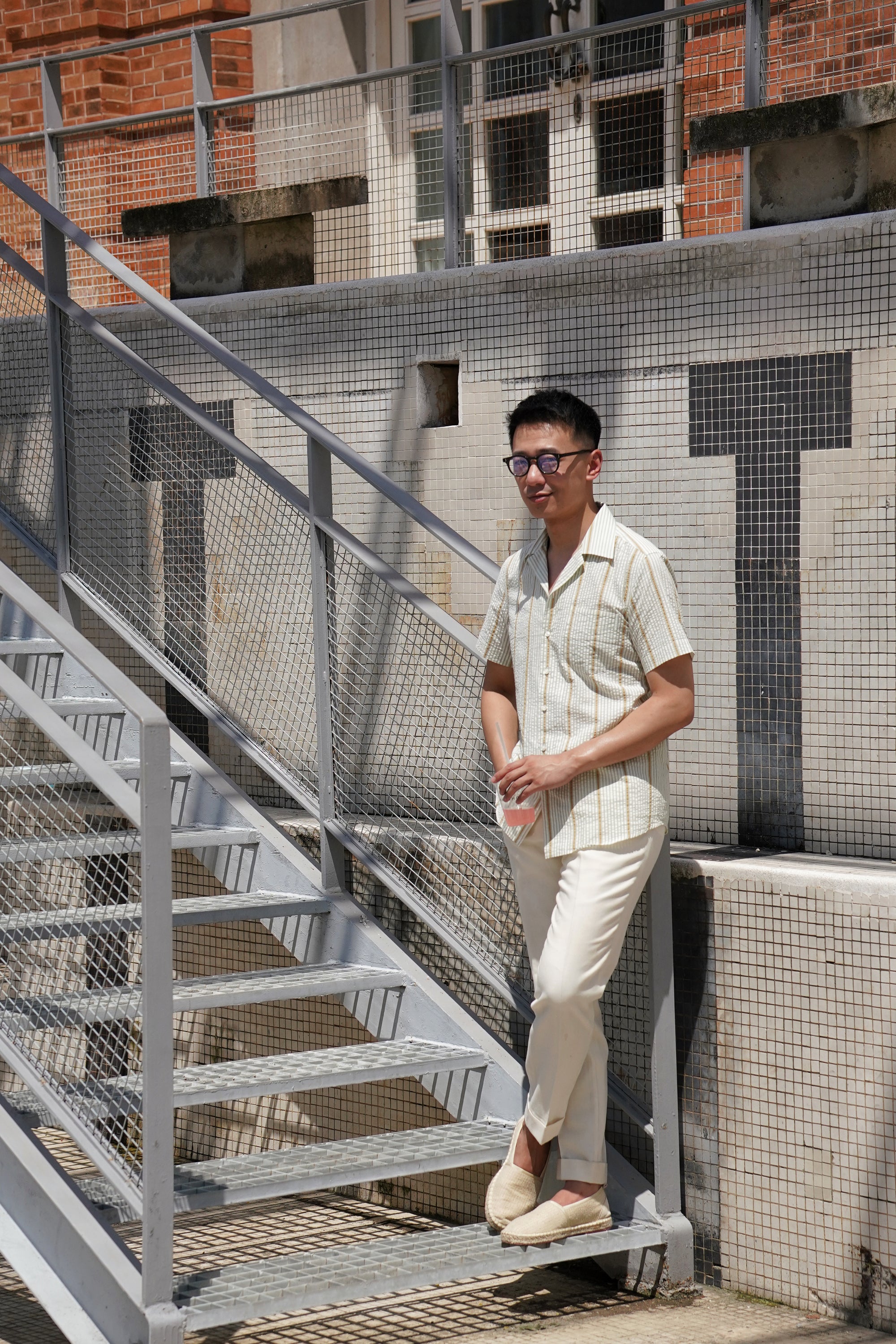 MTO Stripe Seersucker Cuban Shirt