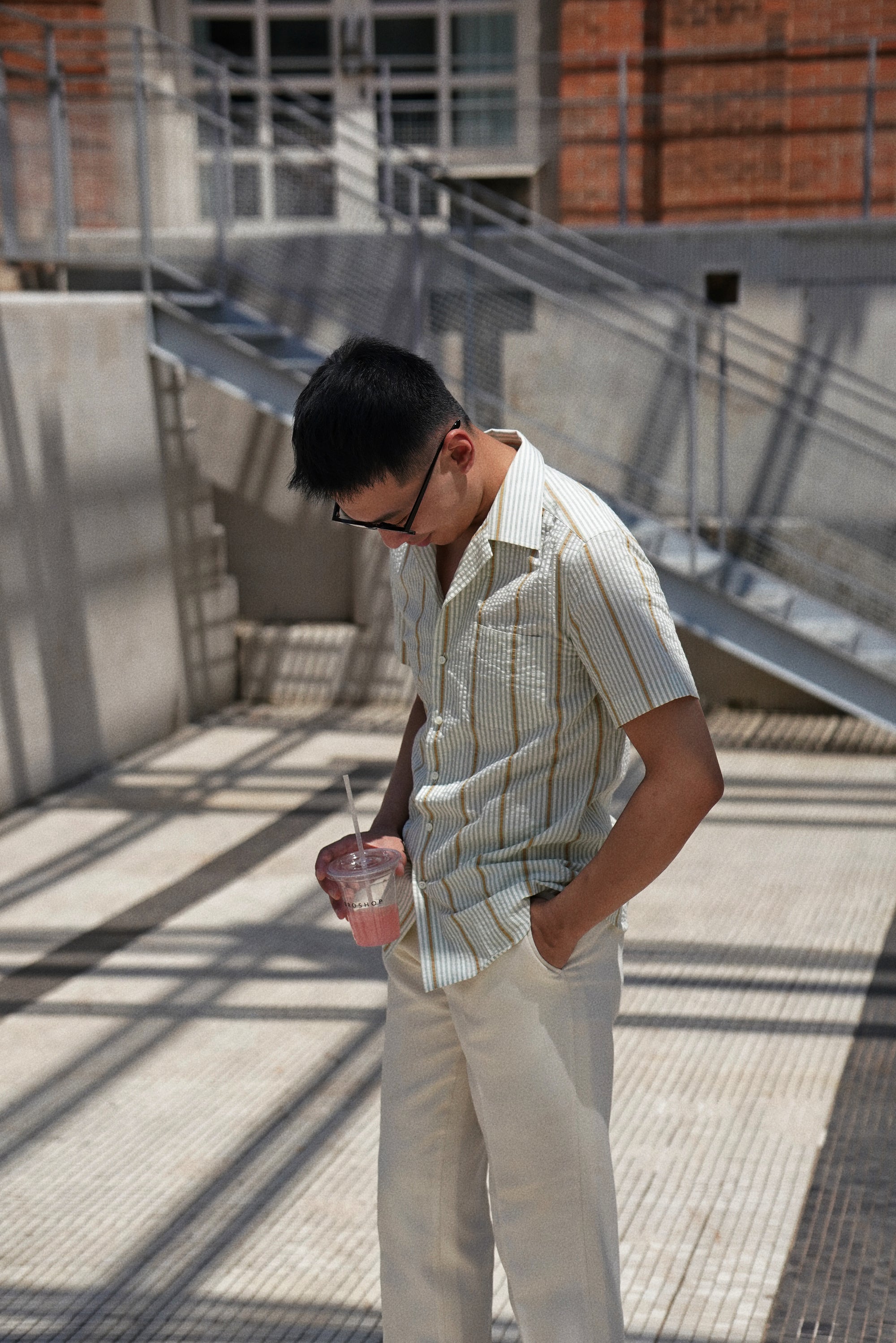 MTO Stripe Seersucker Cuban Shirt