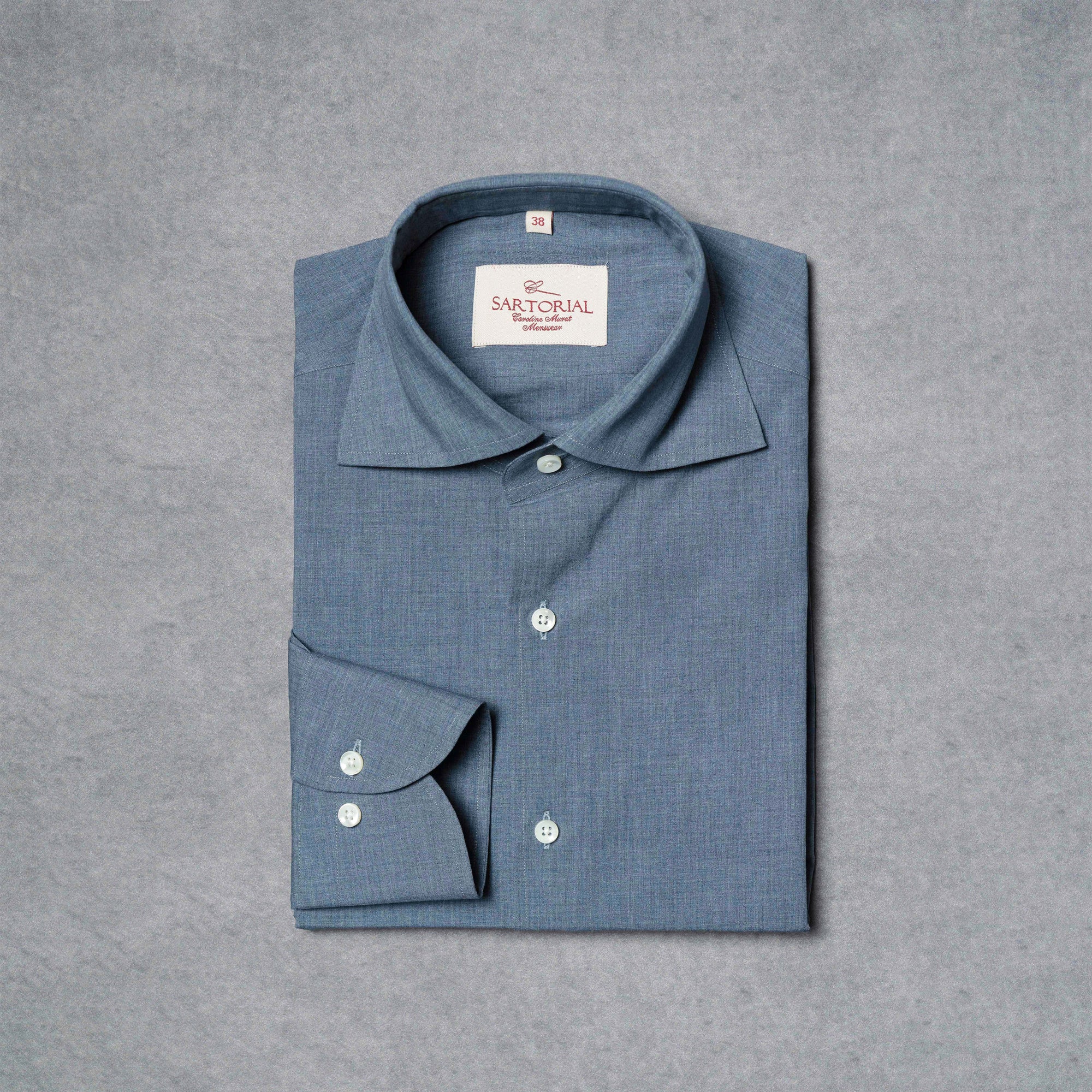 MTO Washed Blue Pima Cotton Shirt