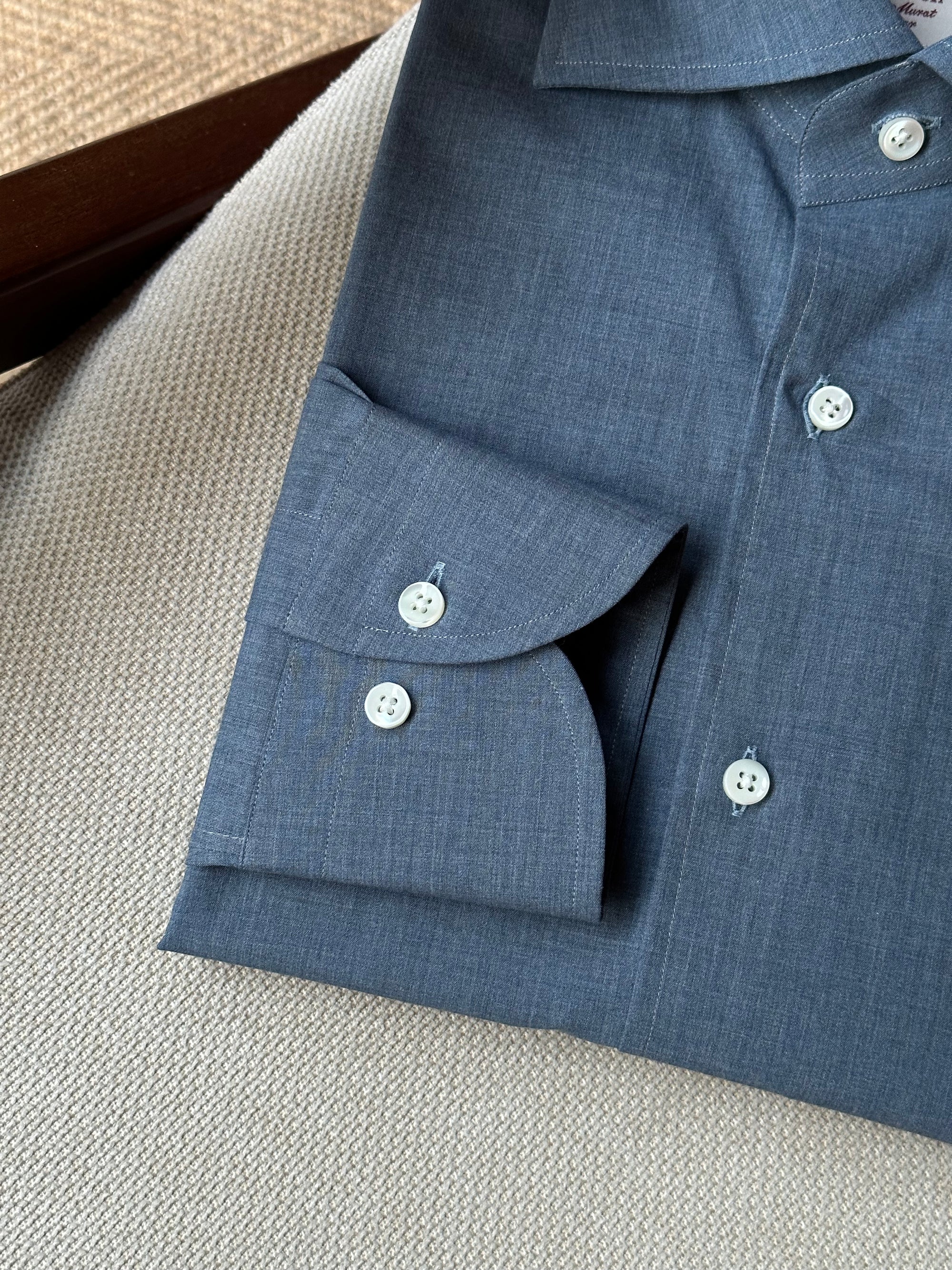 MTO Washed Blue Pima Cotton Shirt