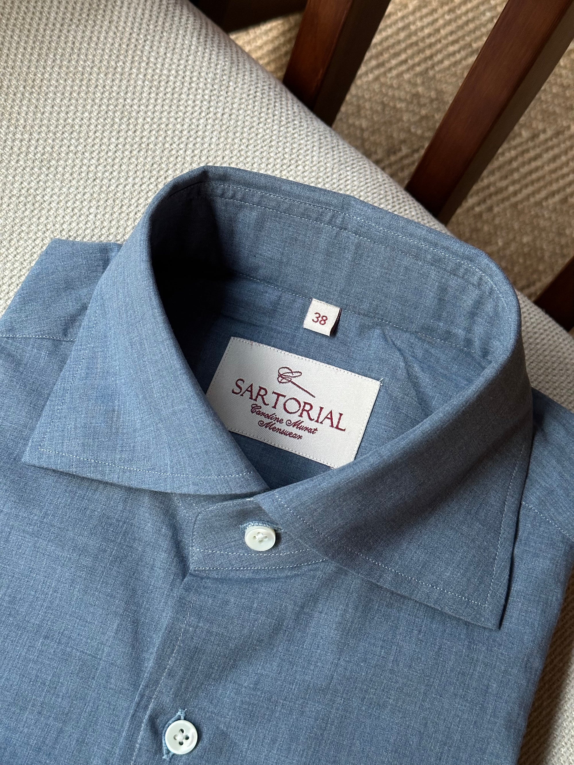 MTO Washed Blue Pima Cotton Shirt