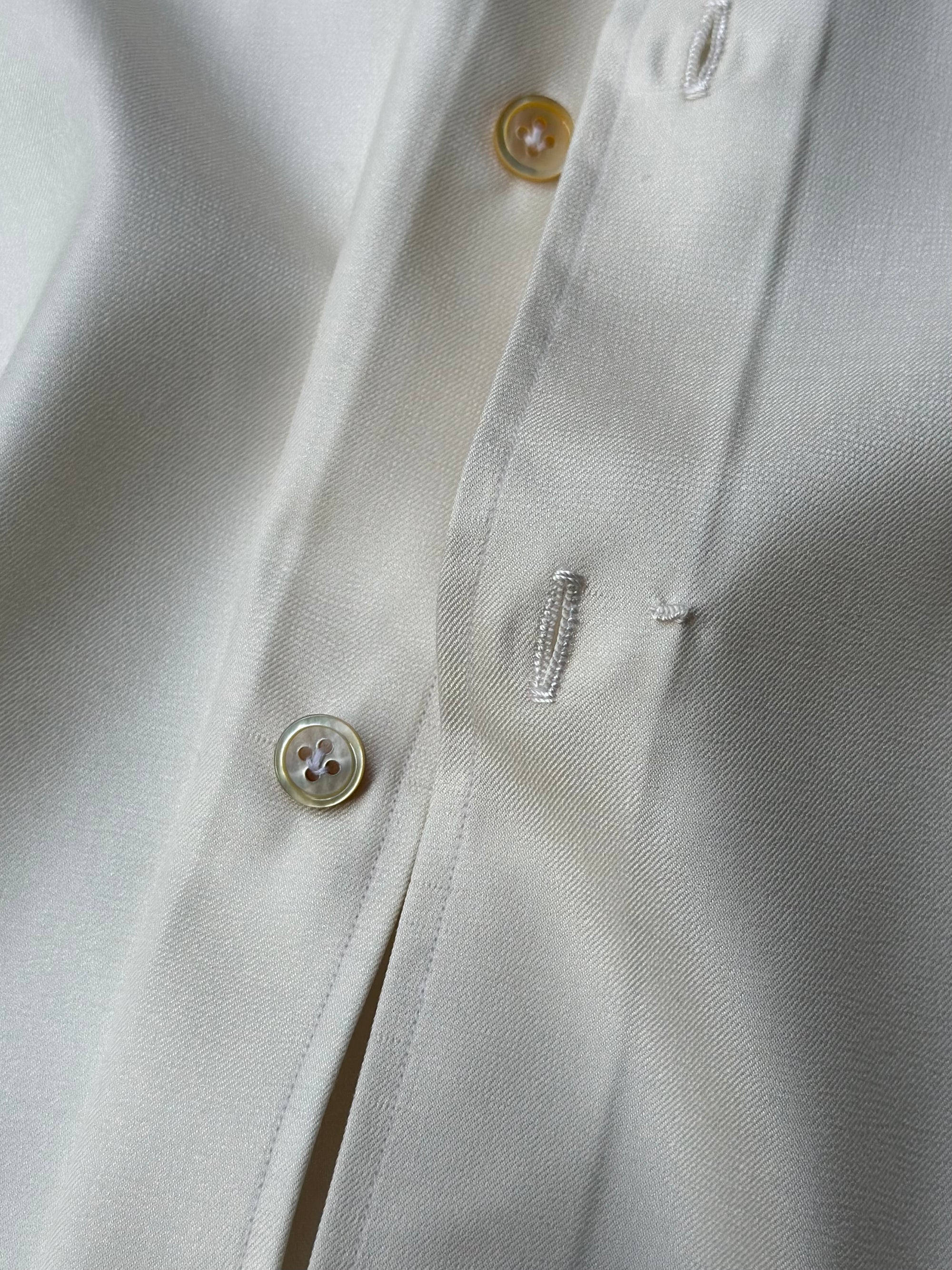 MTO Hand-stitched Beige Silk Shirt