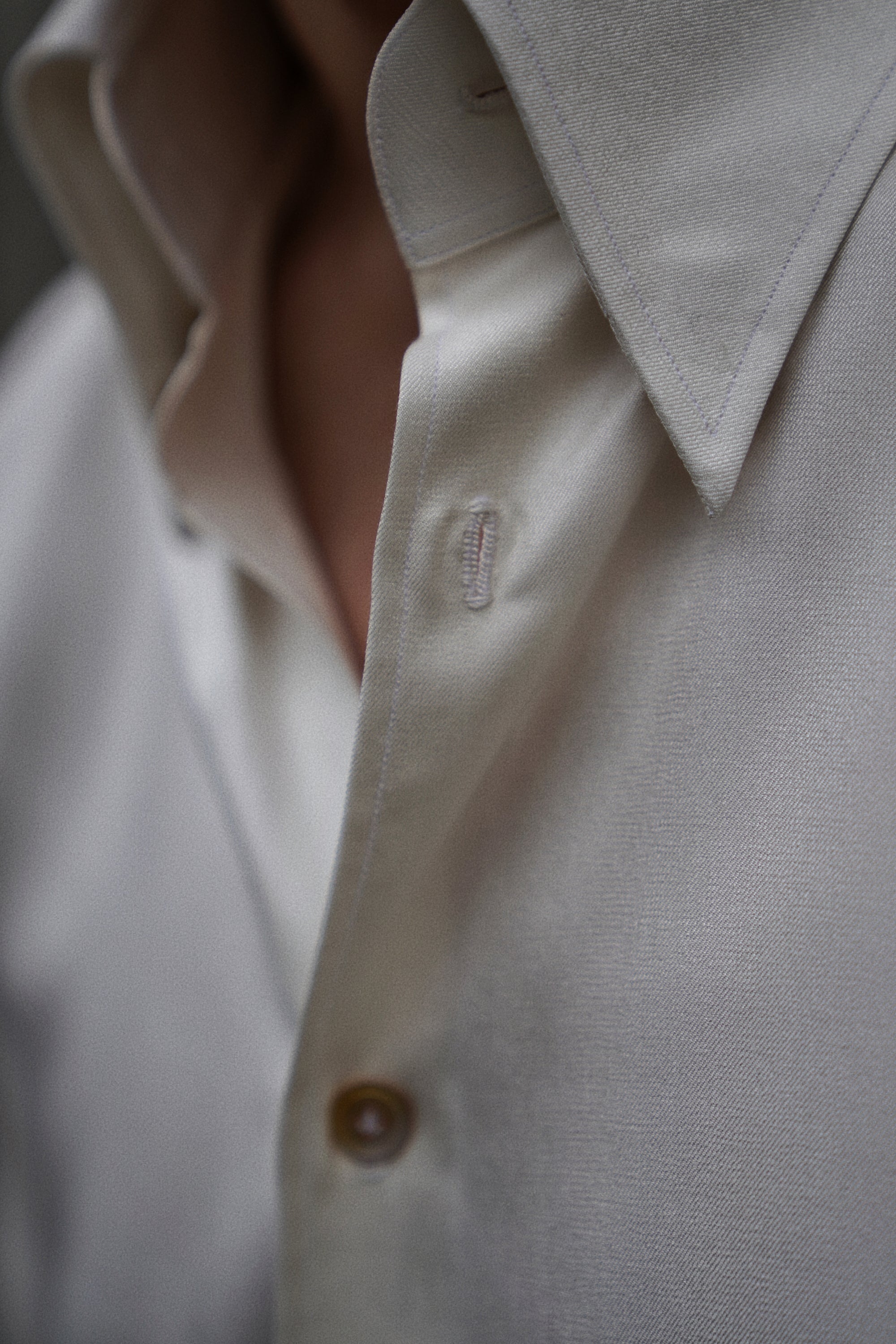 MTO Hand-stitched Beige Silk Shirt