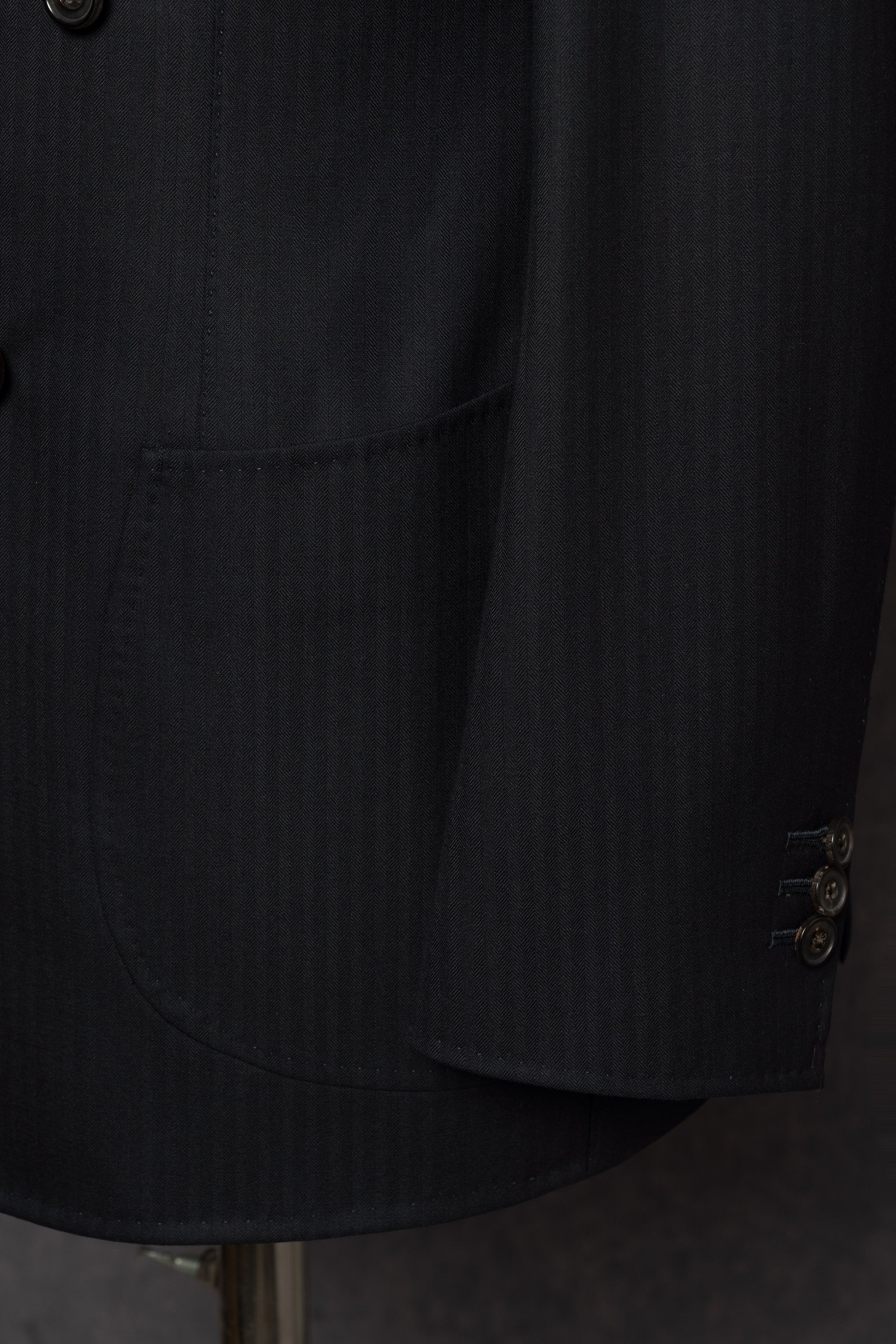 Navy Herringbone 130s Suit #15