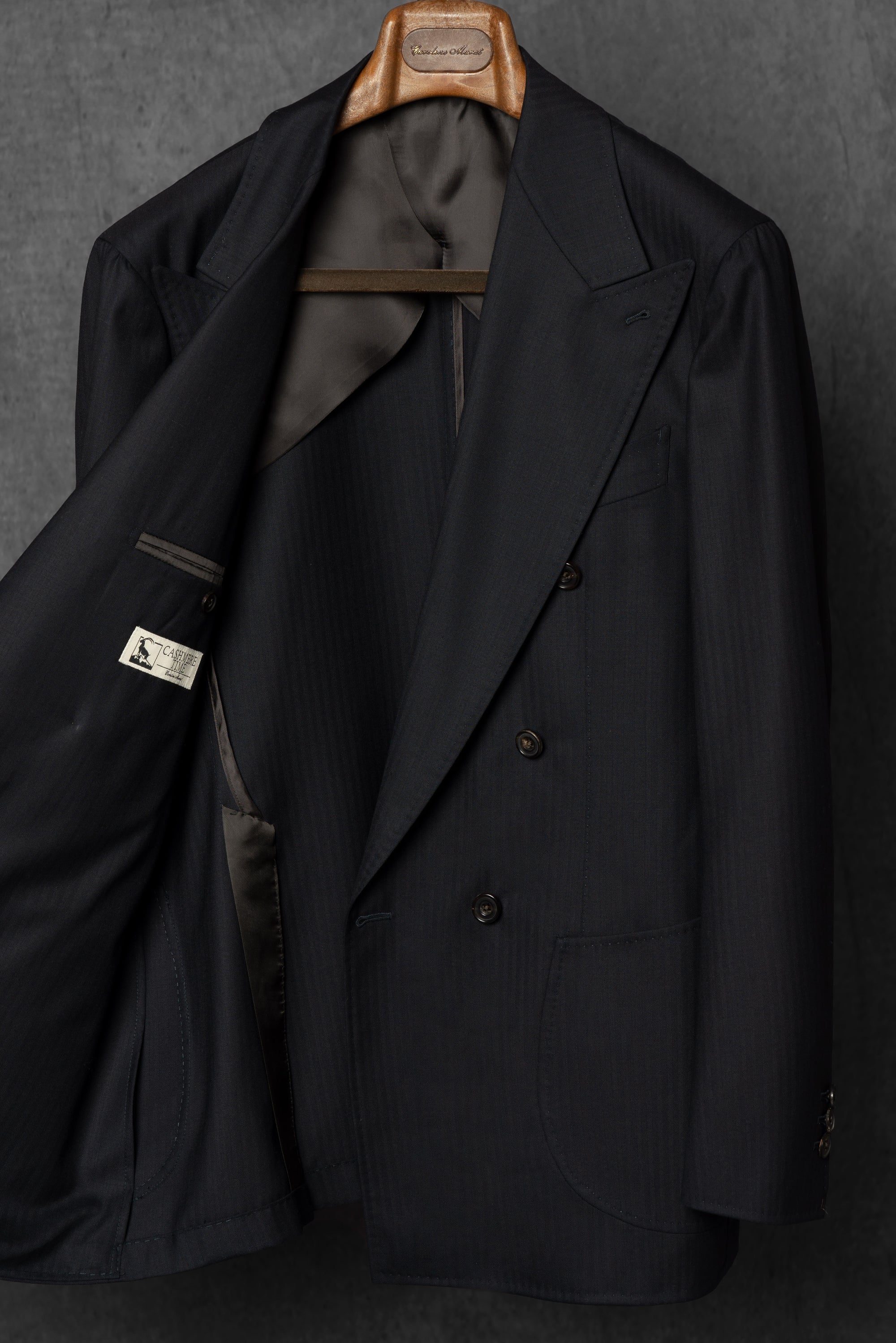 Navy Herringbone 130s Suit #15