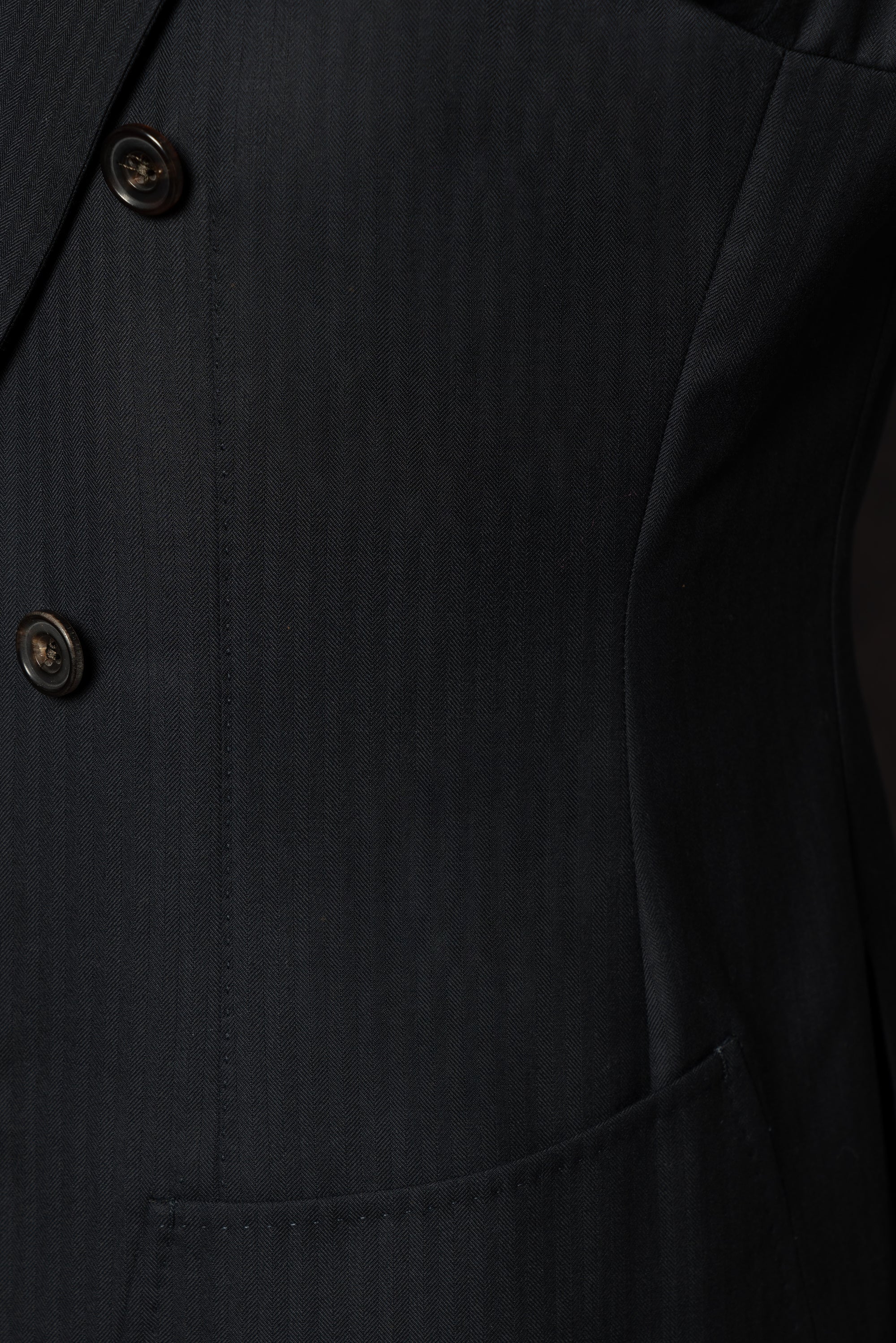 Navy Herringbone 130s Suit #15