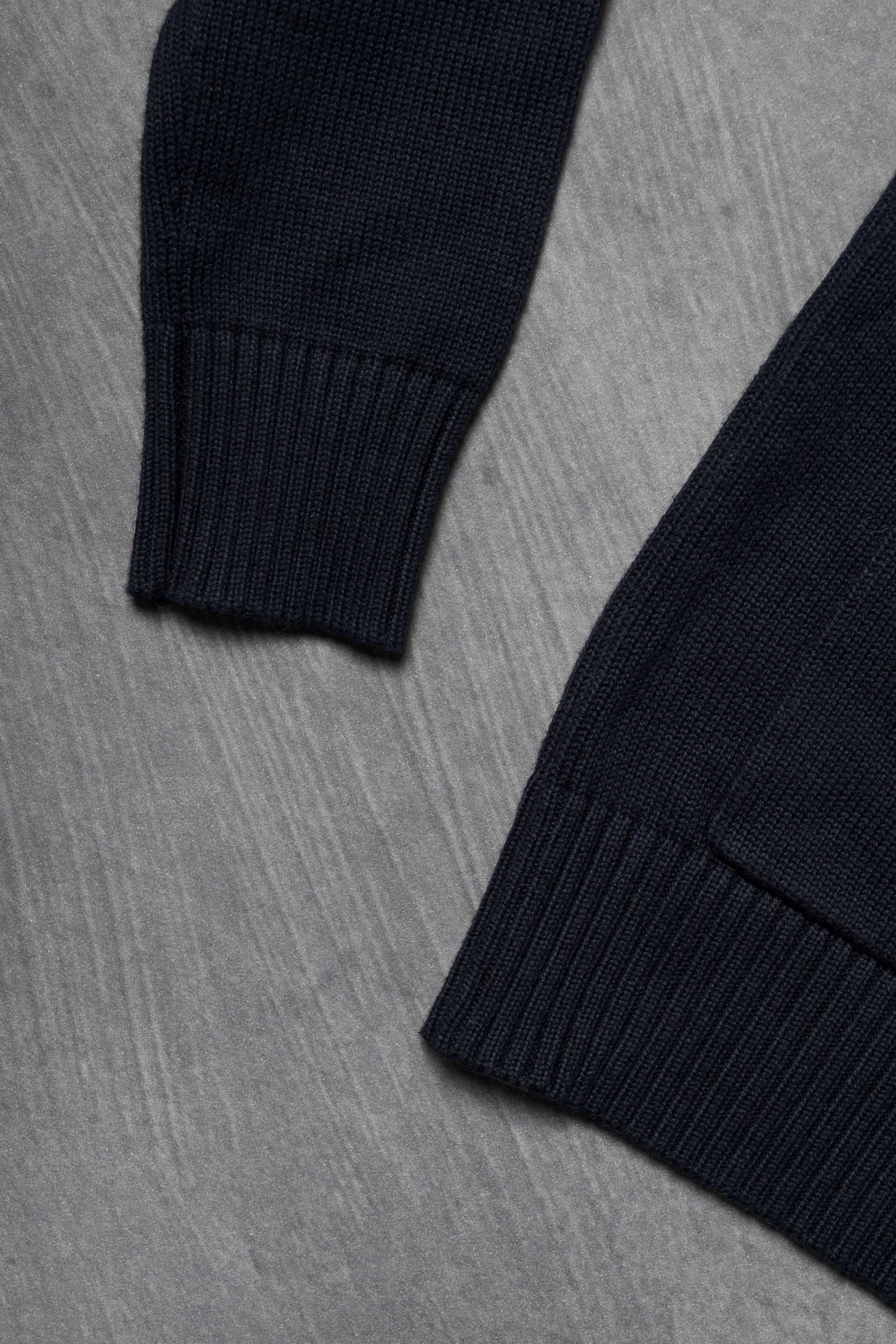 Navy Knitted Cotton Wool A1 Jacket
