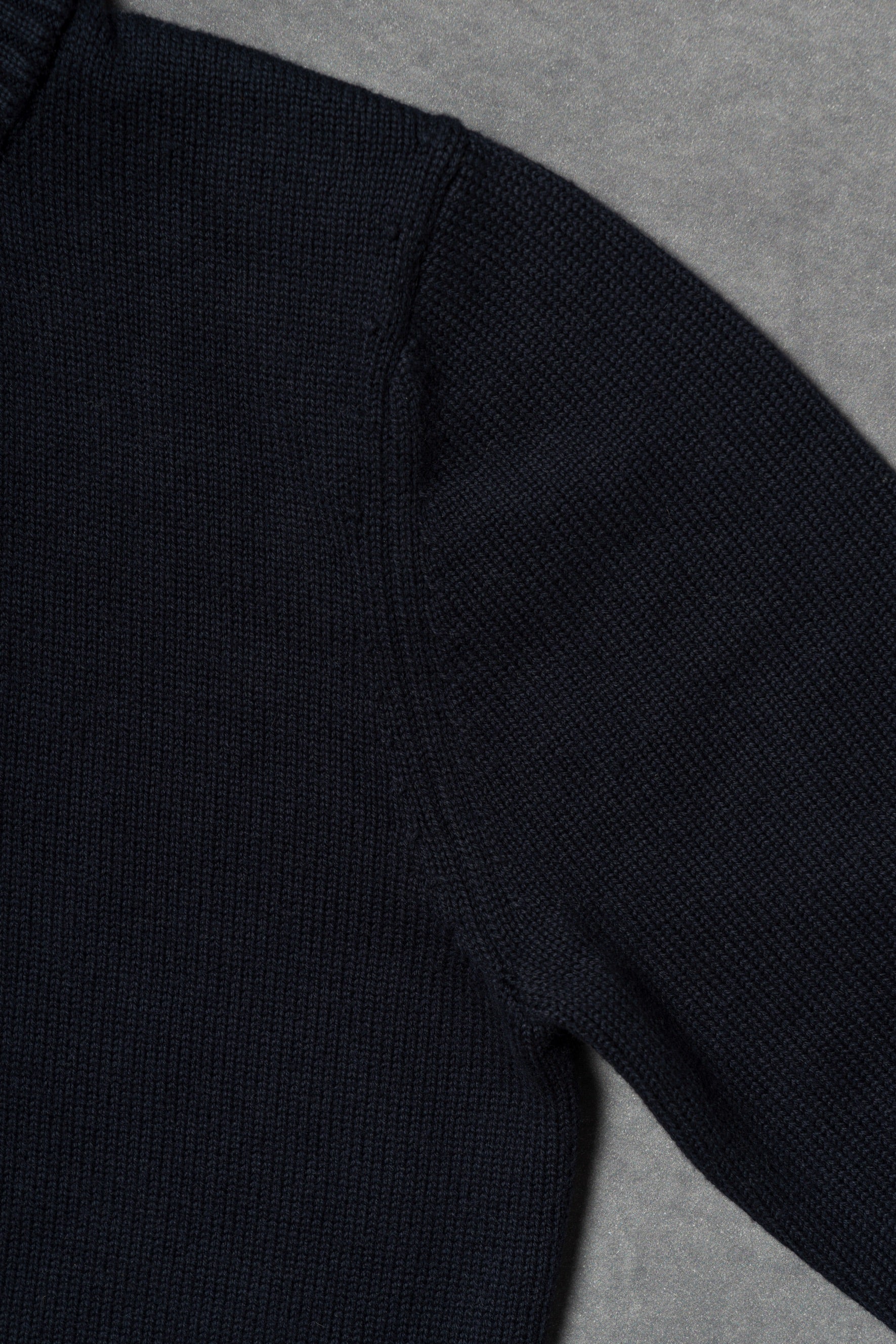 Navy Knitted Cotton Wool A1 Jacket