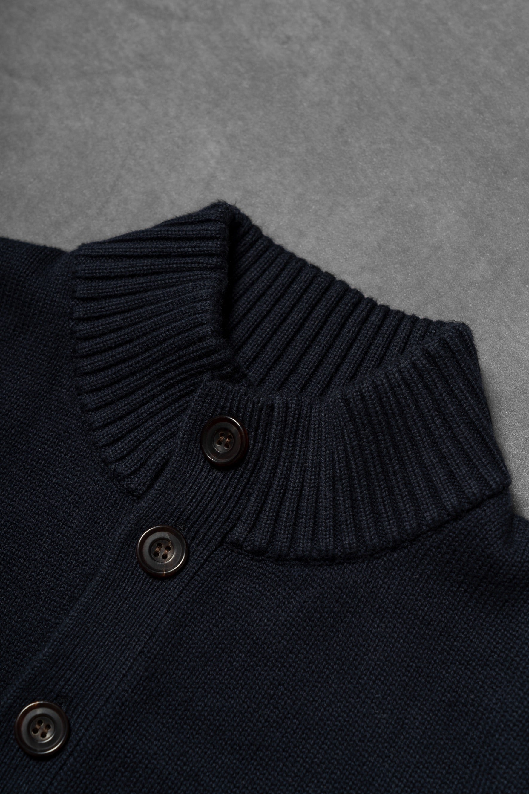 Navy Knitted Cotton Wool A1 Jacket