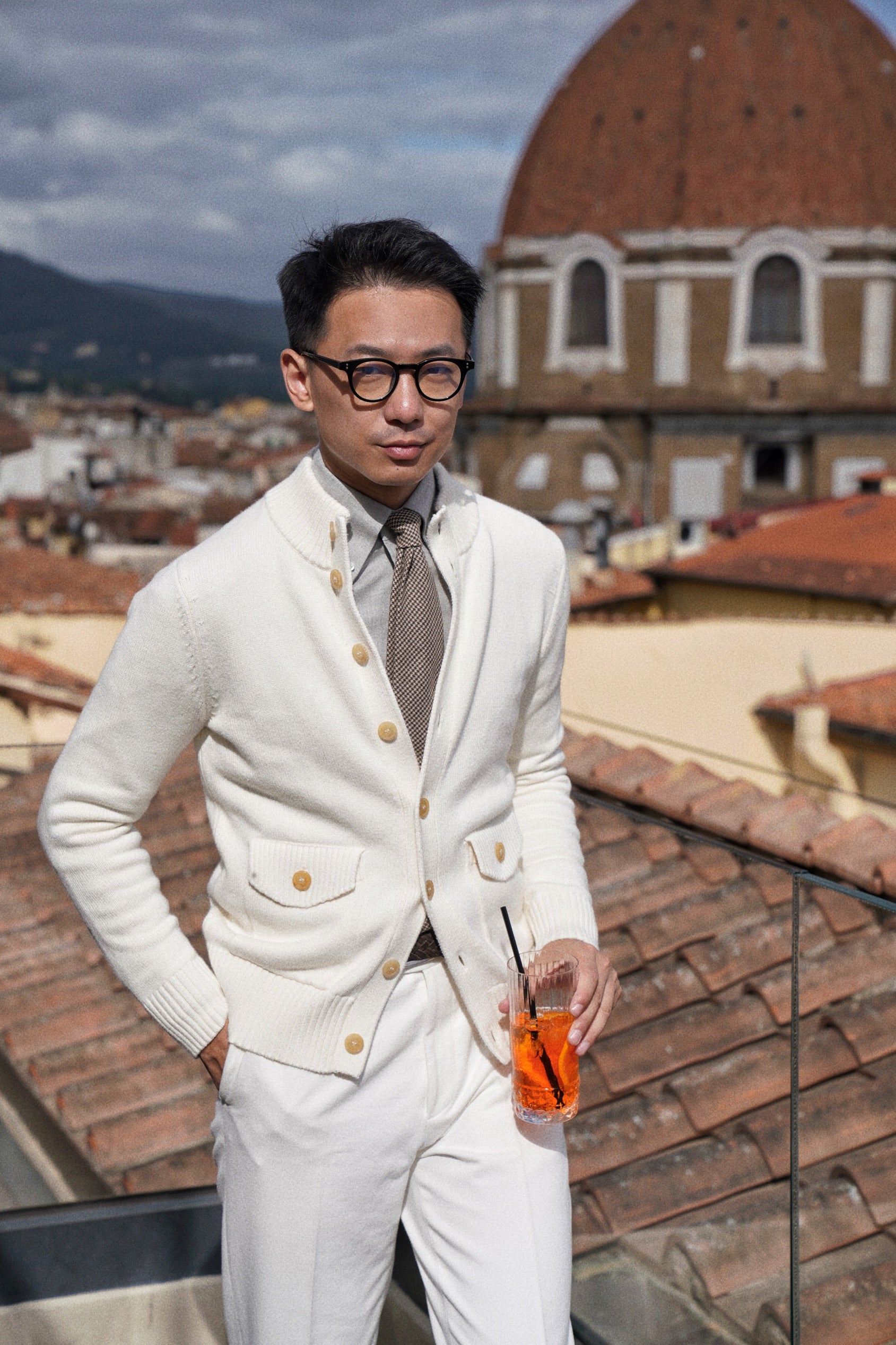 Ivory Knitted Cotton Wool A1 Jacket