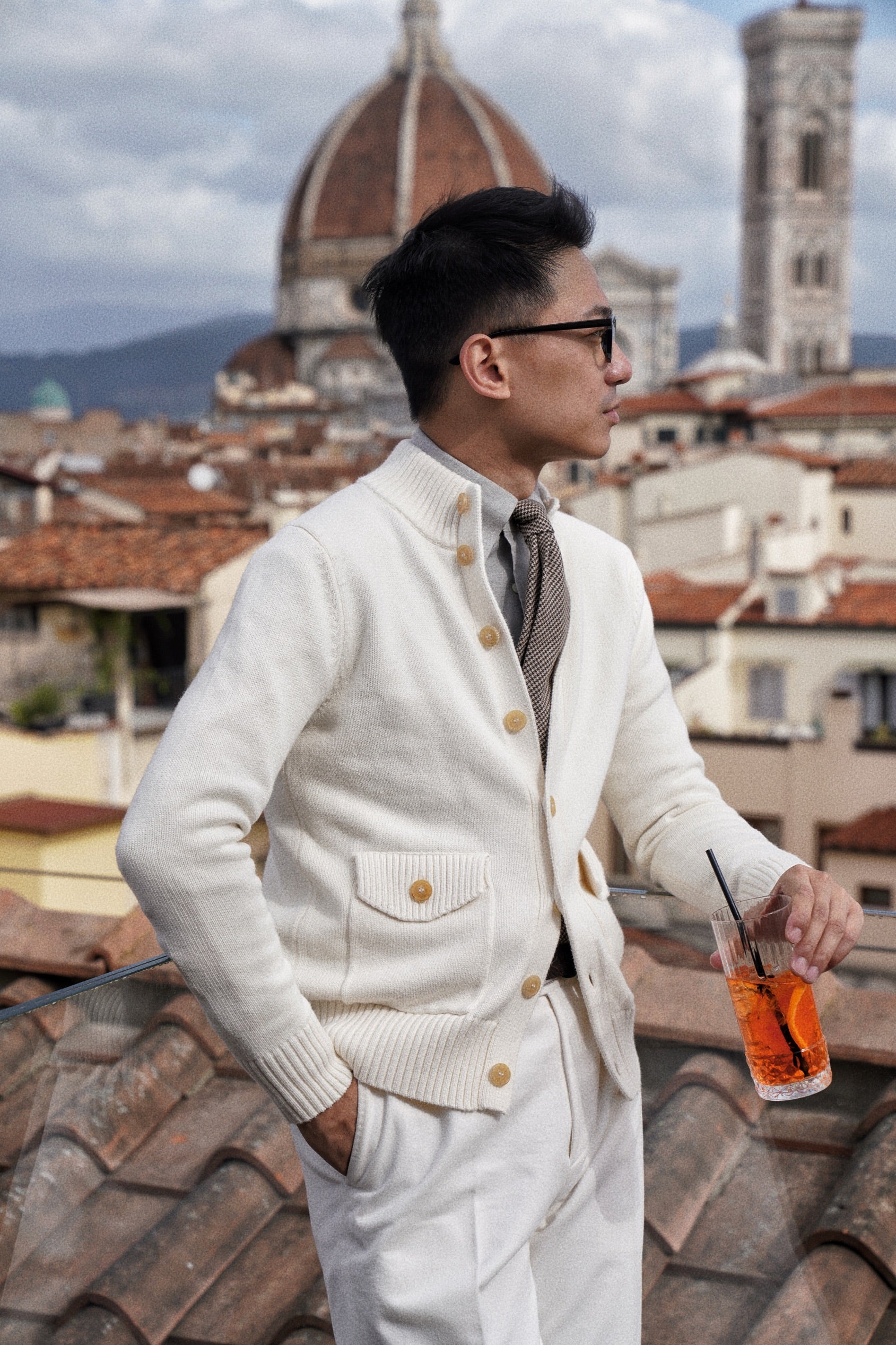 Ivory Knitted Cotton Wool A1 Jacket