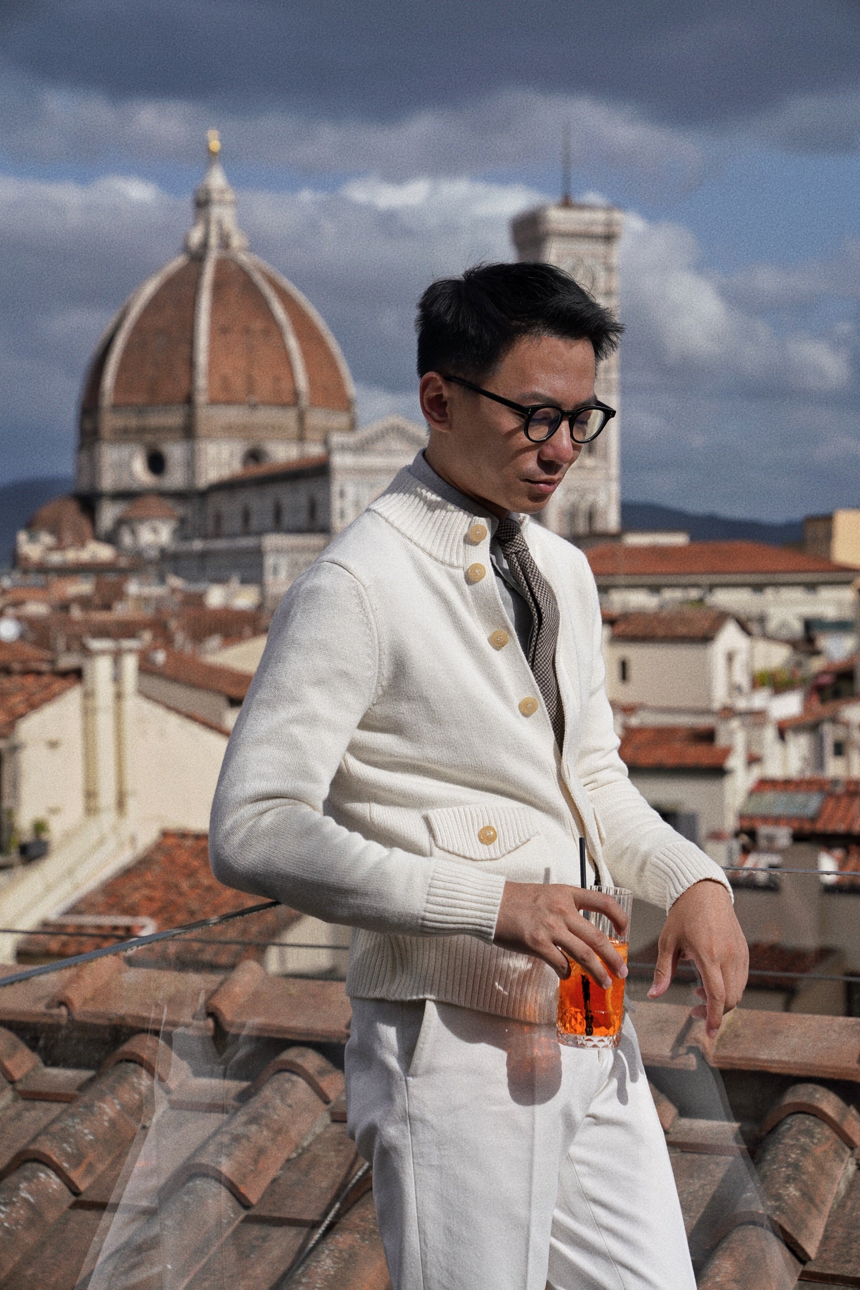 Ivory Knitted Cotton Wool A1 Jacket