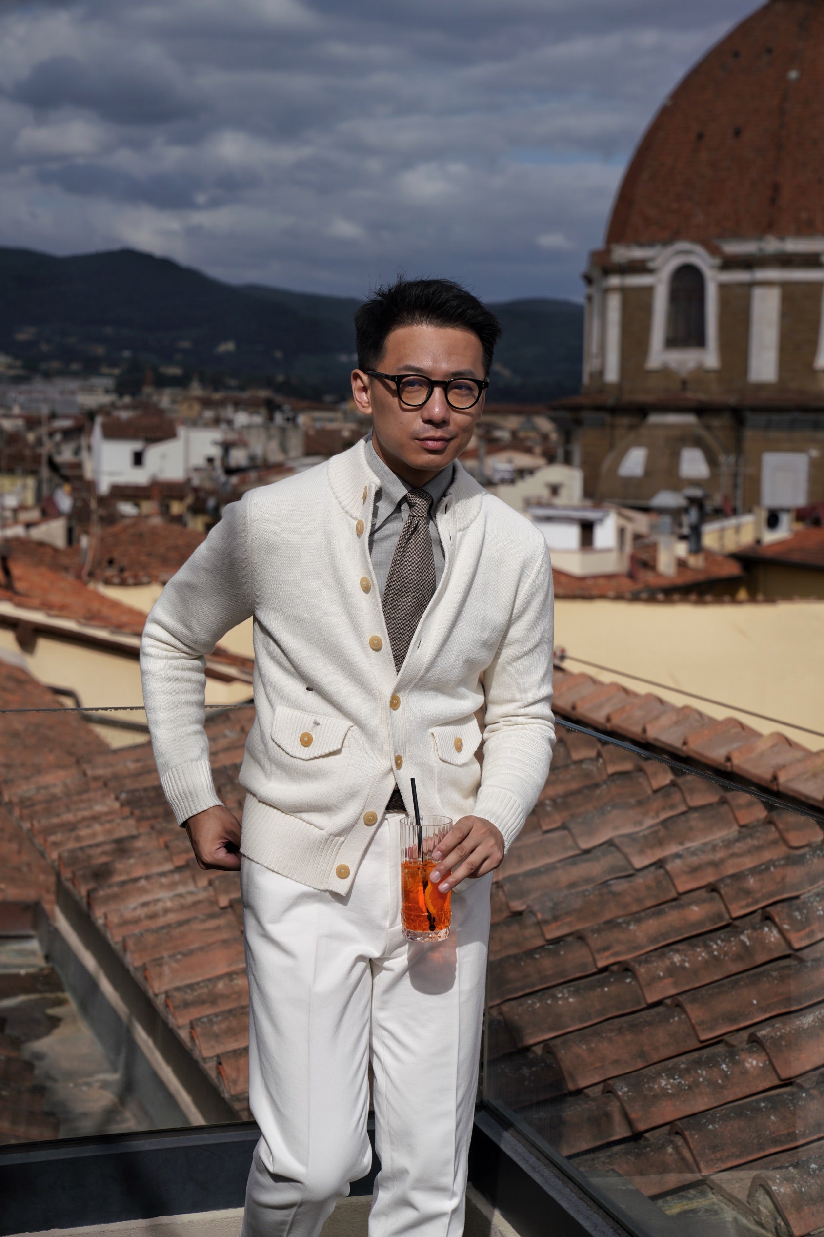 Ivory Knitted Cotton Wool A1 Jacket