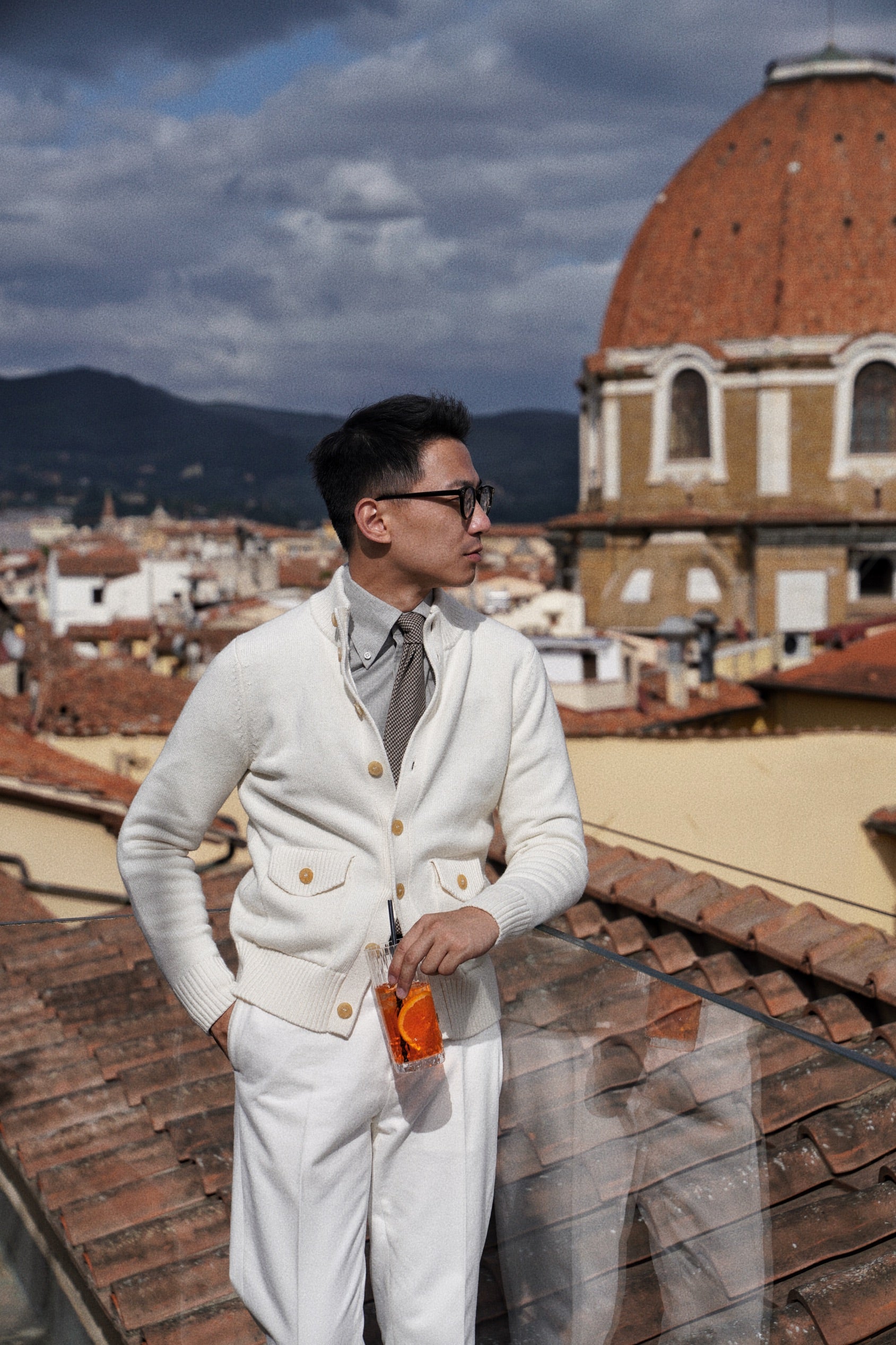 Ivory Knitted Cotton Wool A1 Jacket